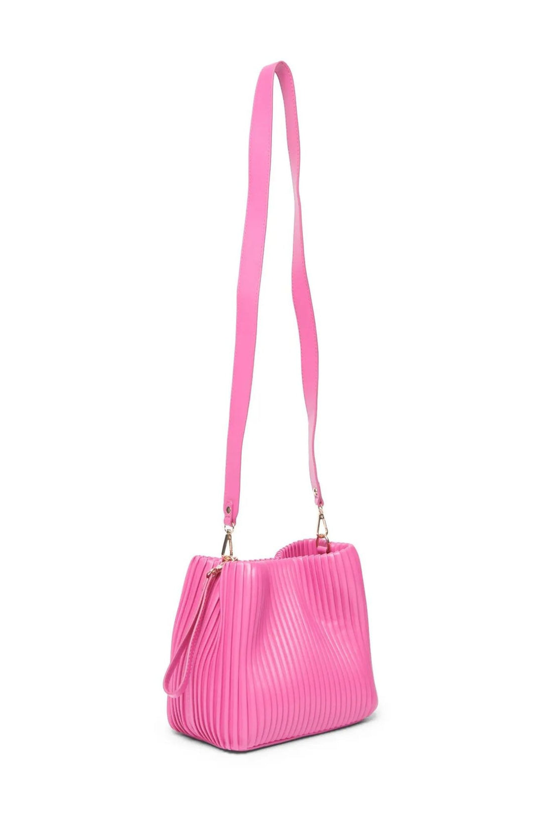 Pink Pleated Bucket Bag