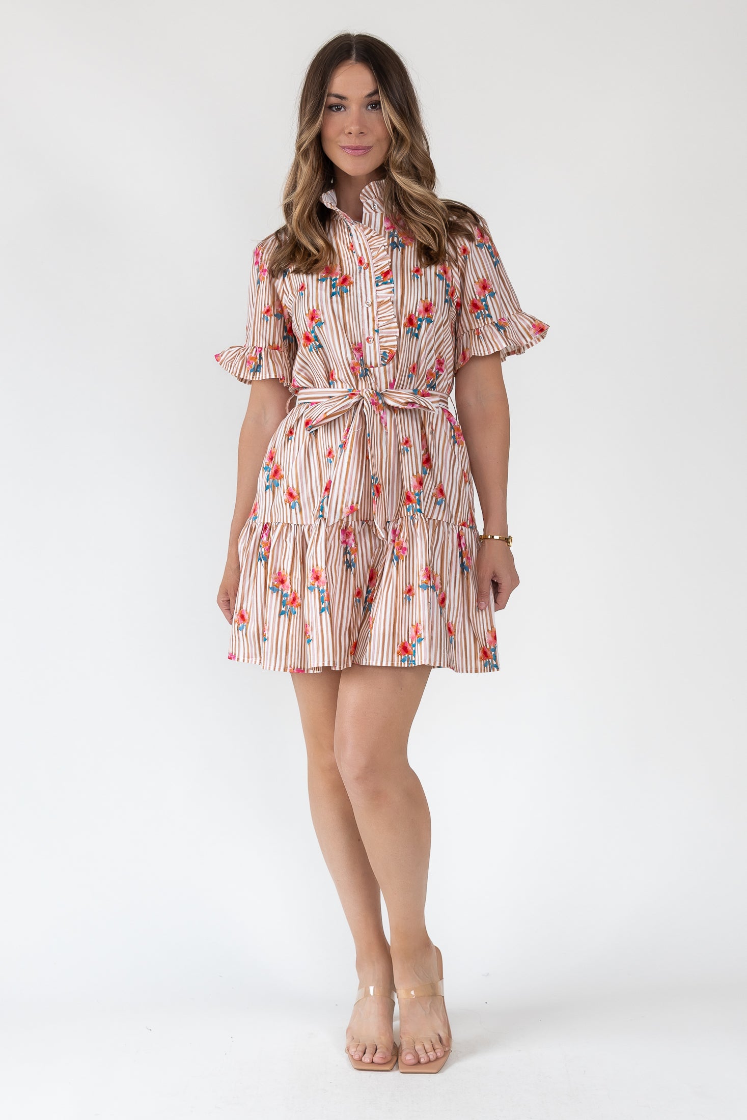 Savannah Stripe & Bloom Mini Dress