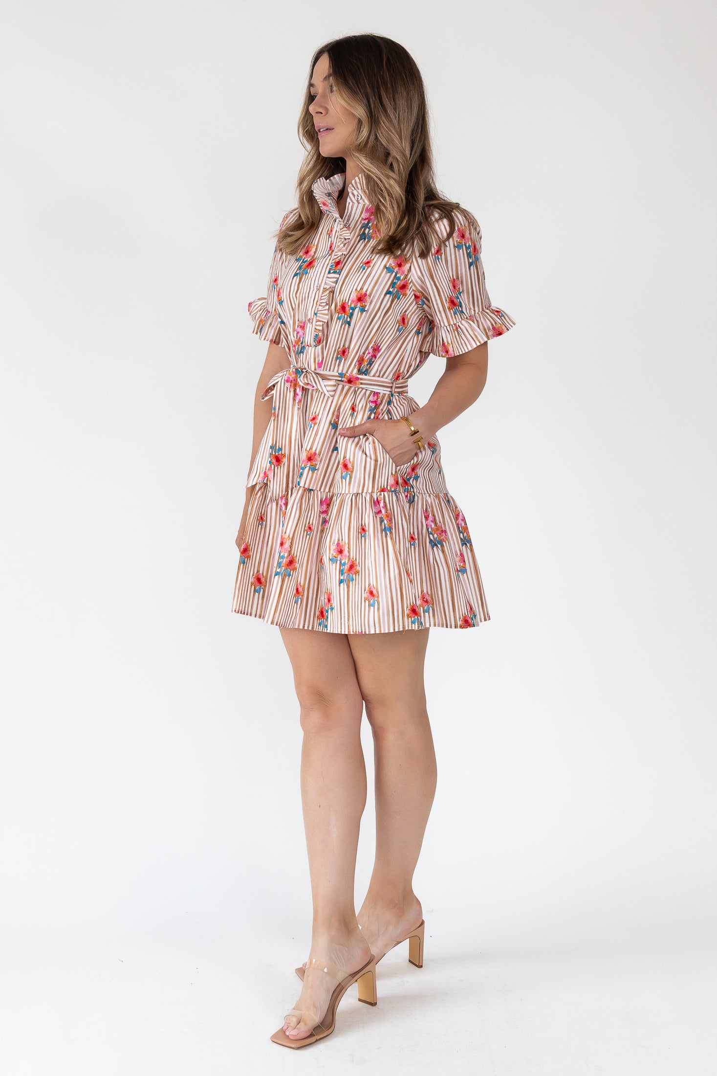 Savannah Stripe & Bloom Mini Dress