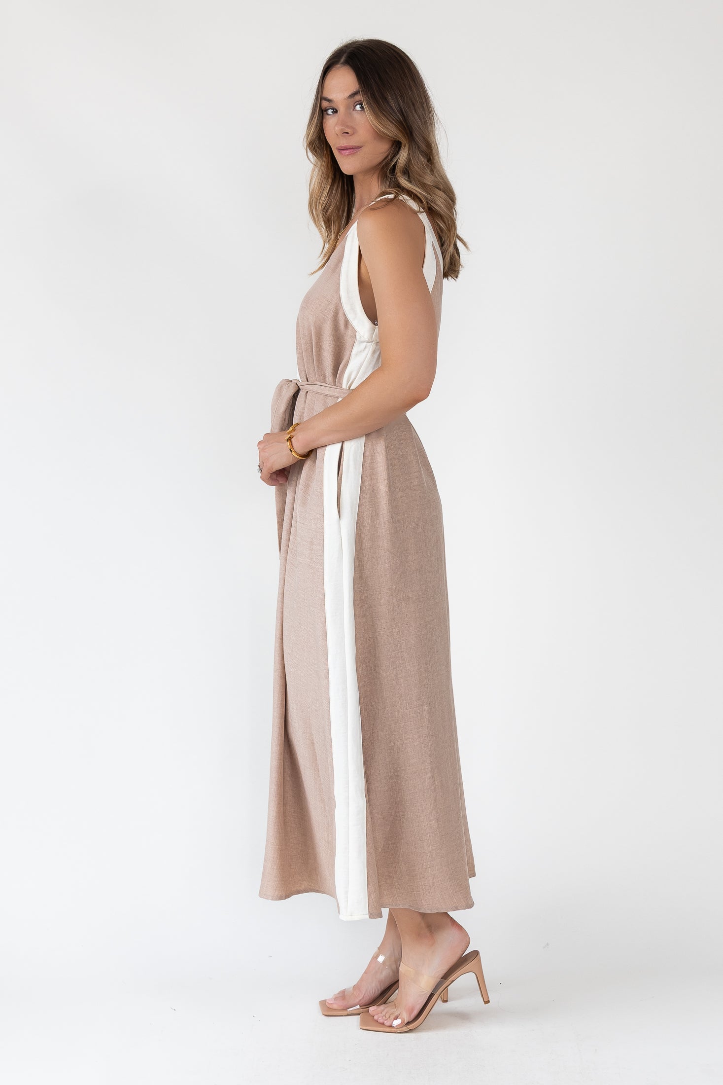 Mila Contrast Panel Maxi Dress