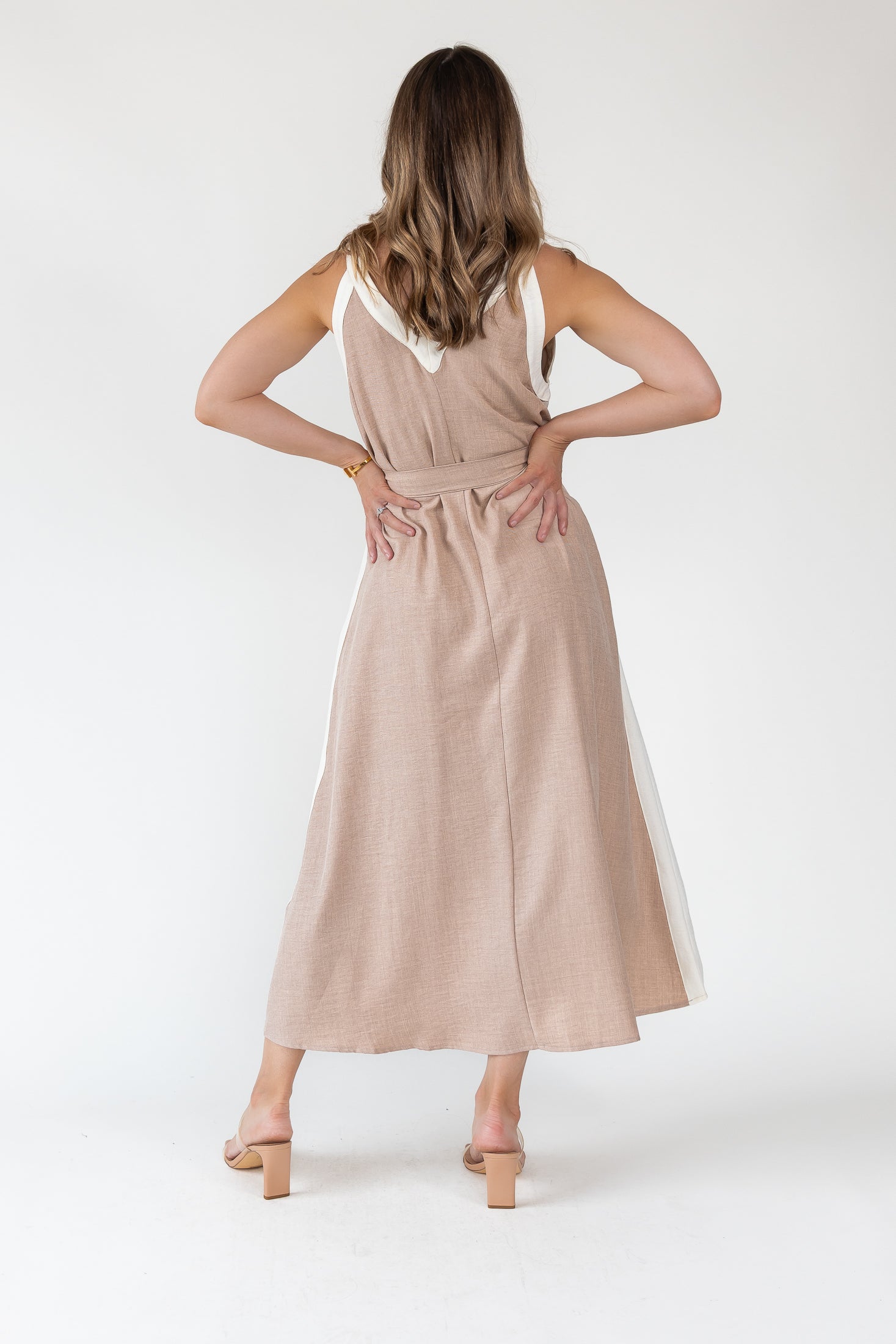 Mila Contrast Panel Maxi Dress