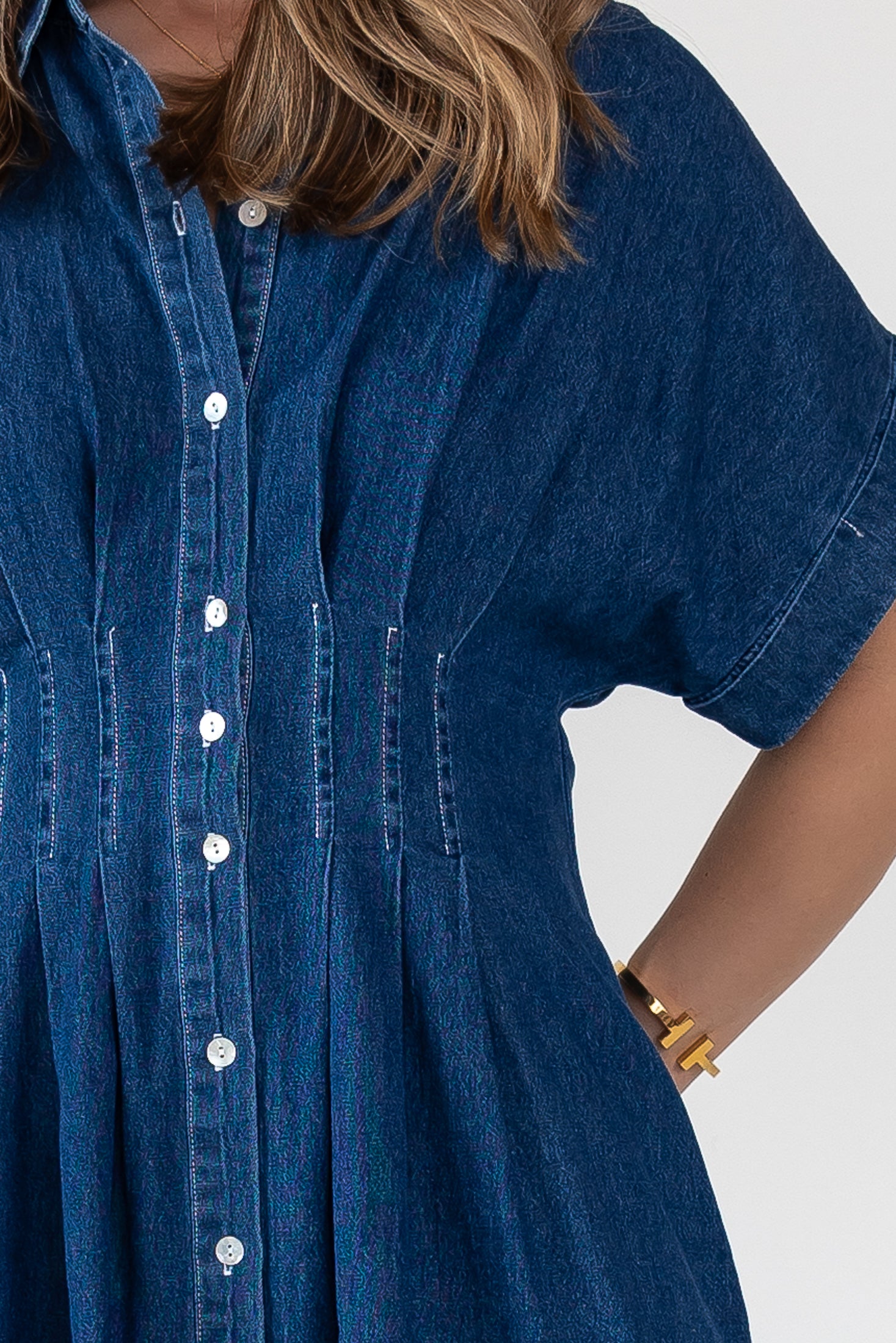 Emery Denim Stitch Maxi Dress