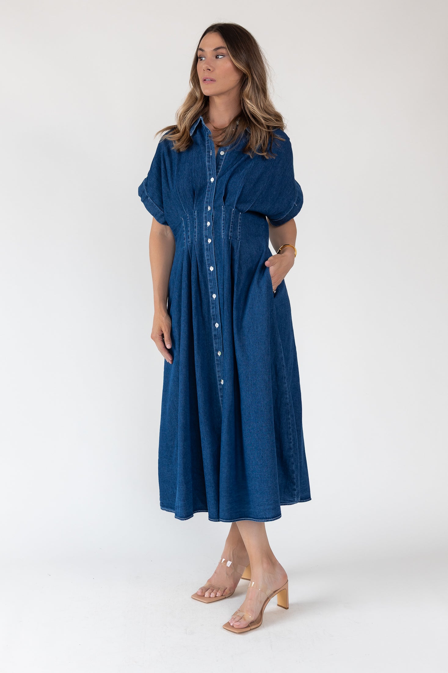 Emery Denim Stitch Maxi Dress