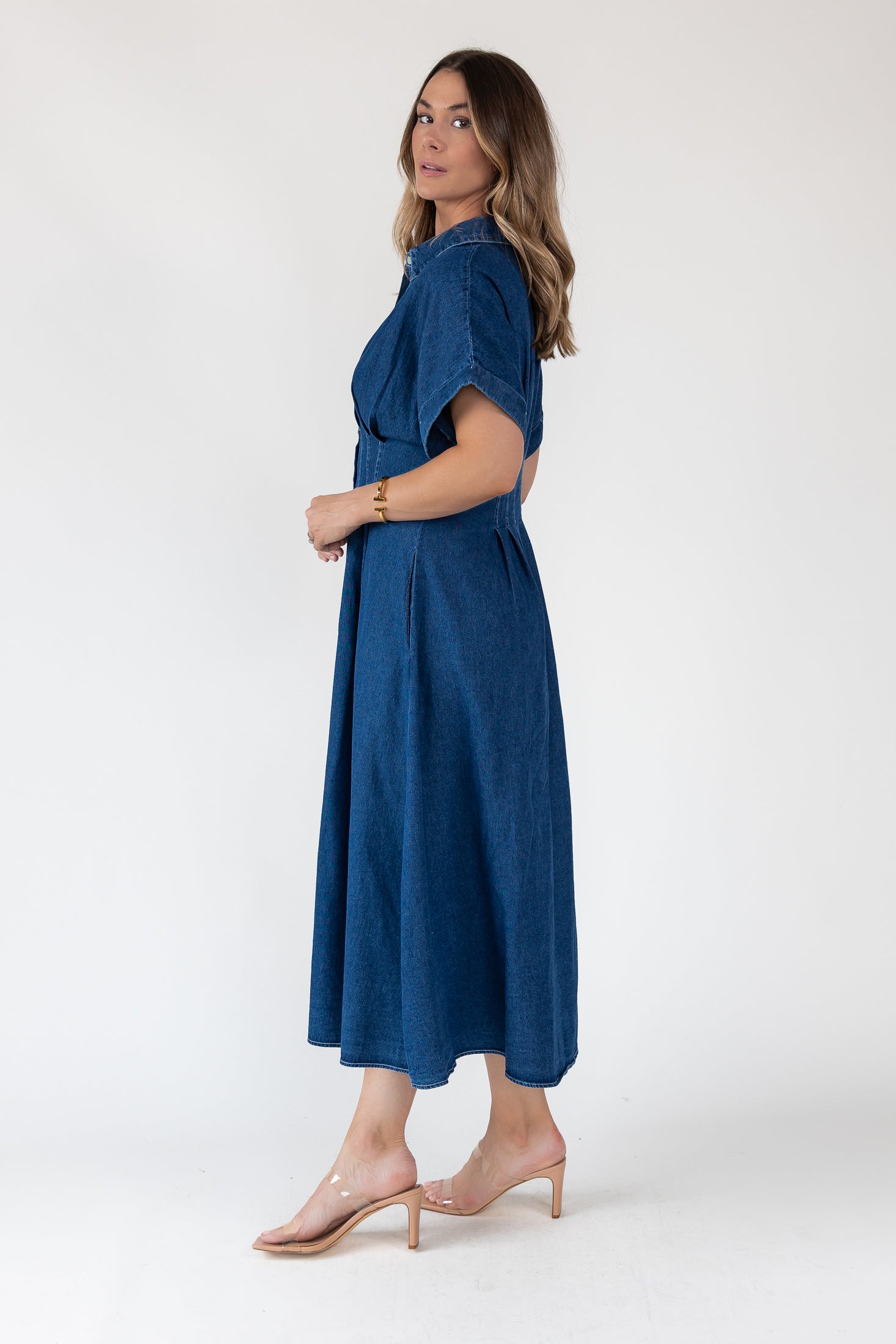 Emery Denim Stitch Maxi Dress