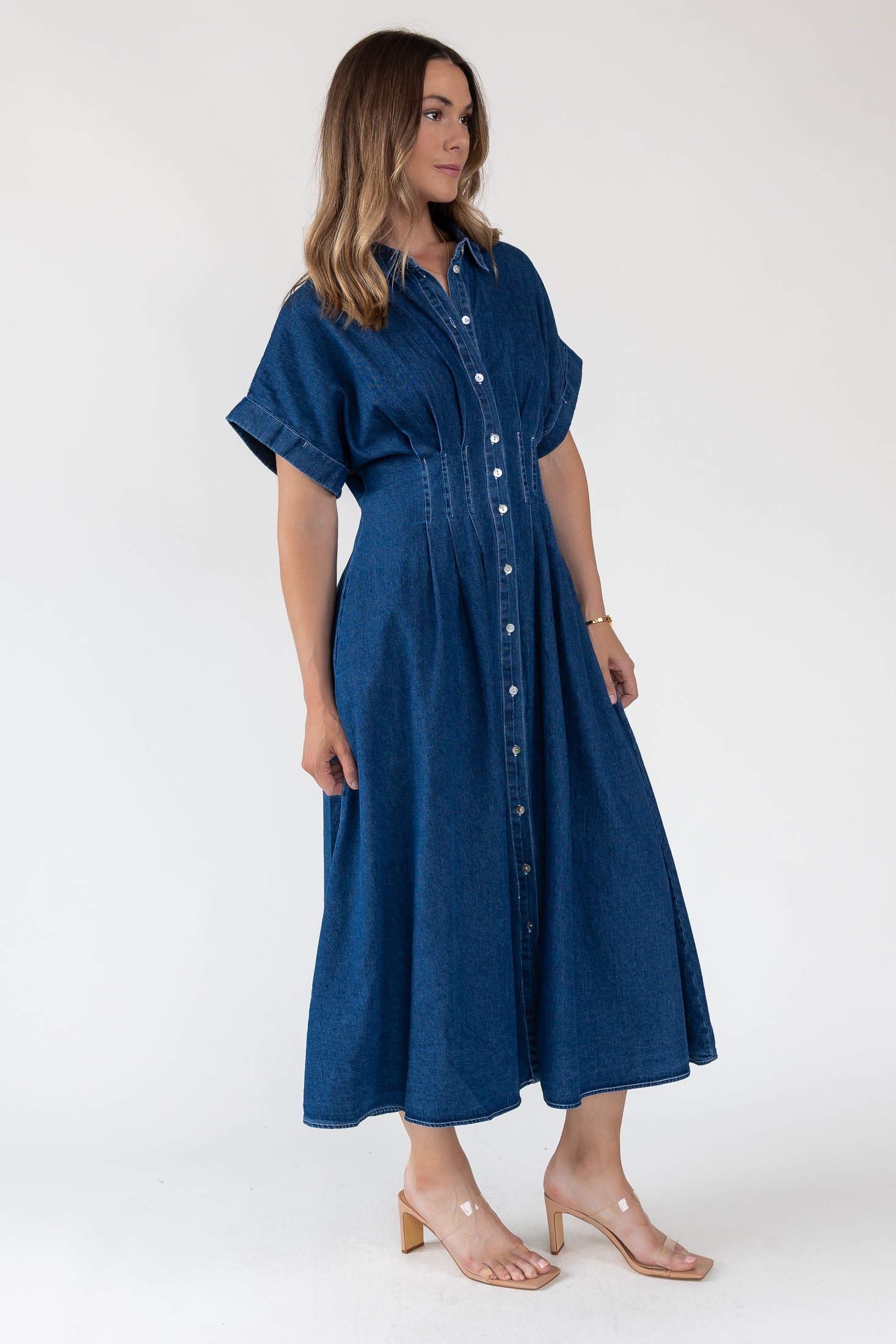 Emery Denim Stitch Maxi Dress