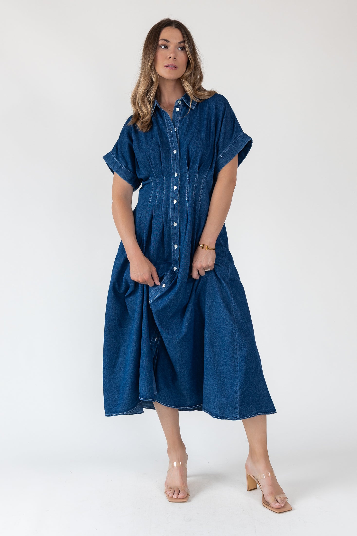 Emery Denim Stitch Maxi Dress