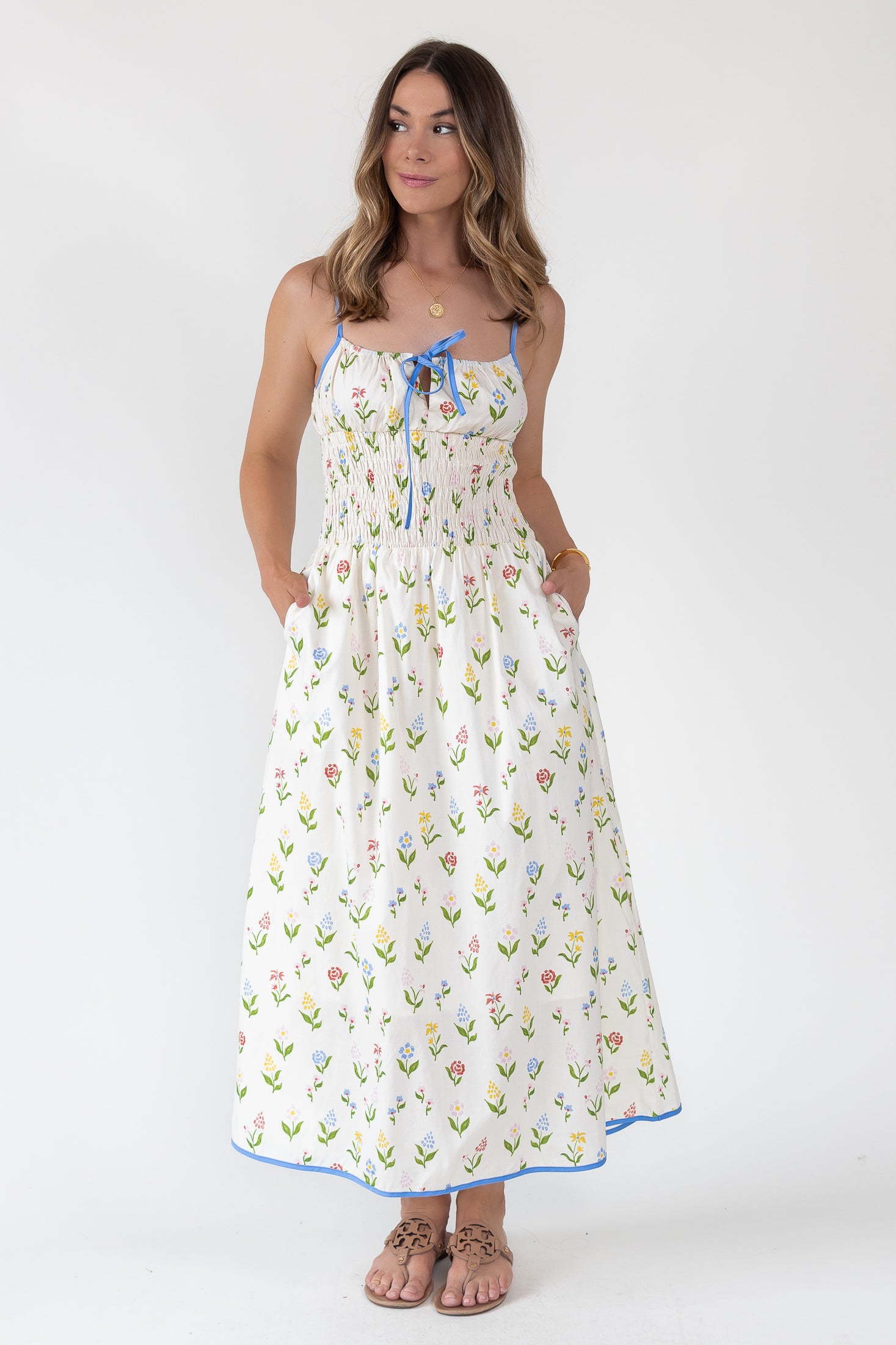 June Meadow Tie-Front Midi Dress