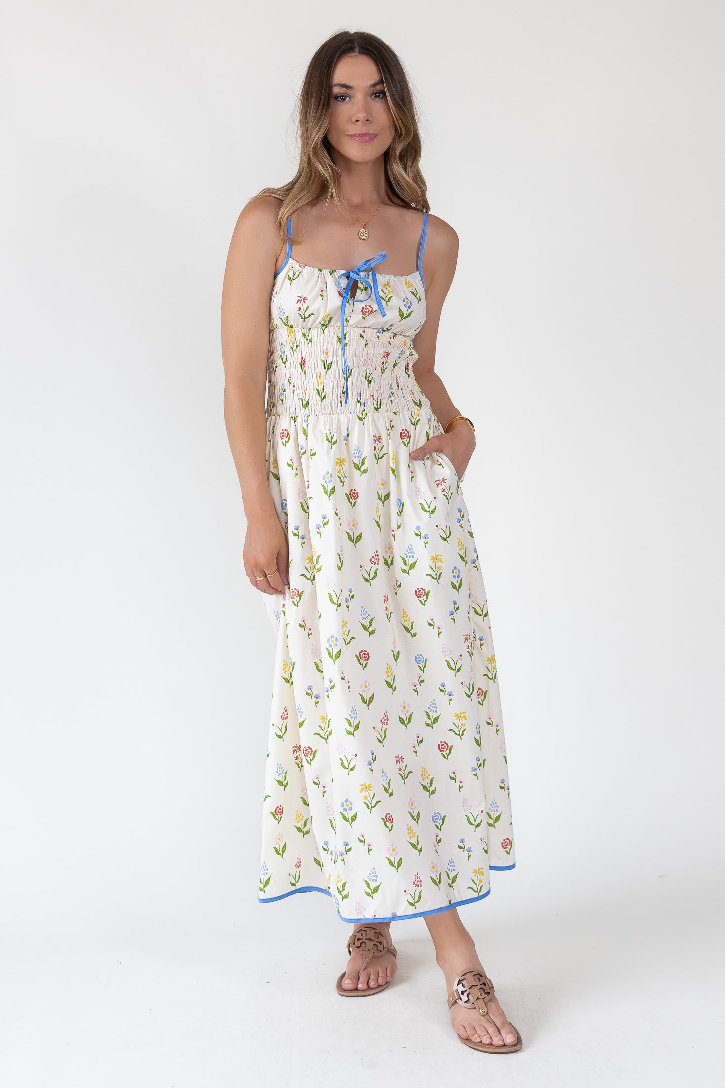 June Meadow Tie-Front Midi Dress