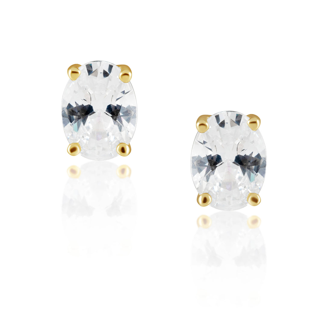 Oval Cut Studs: Gold