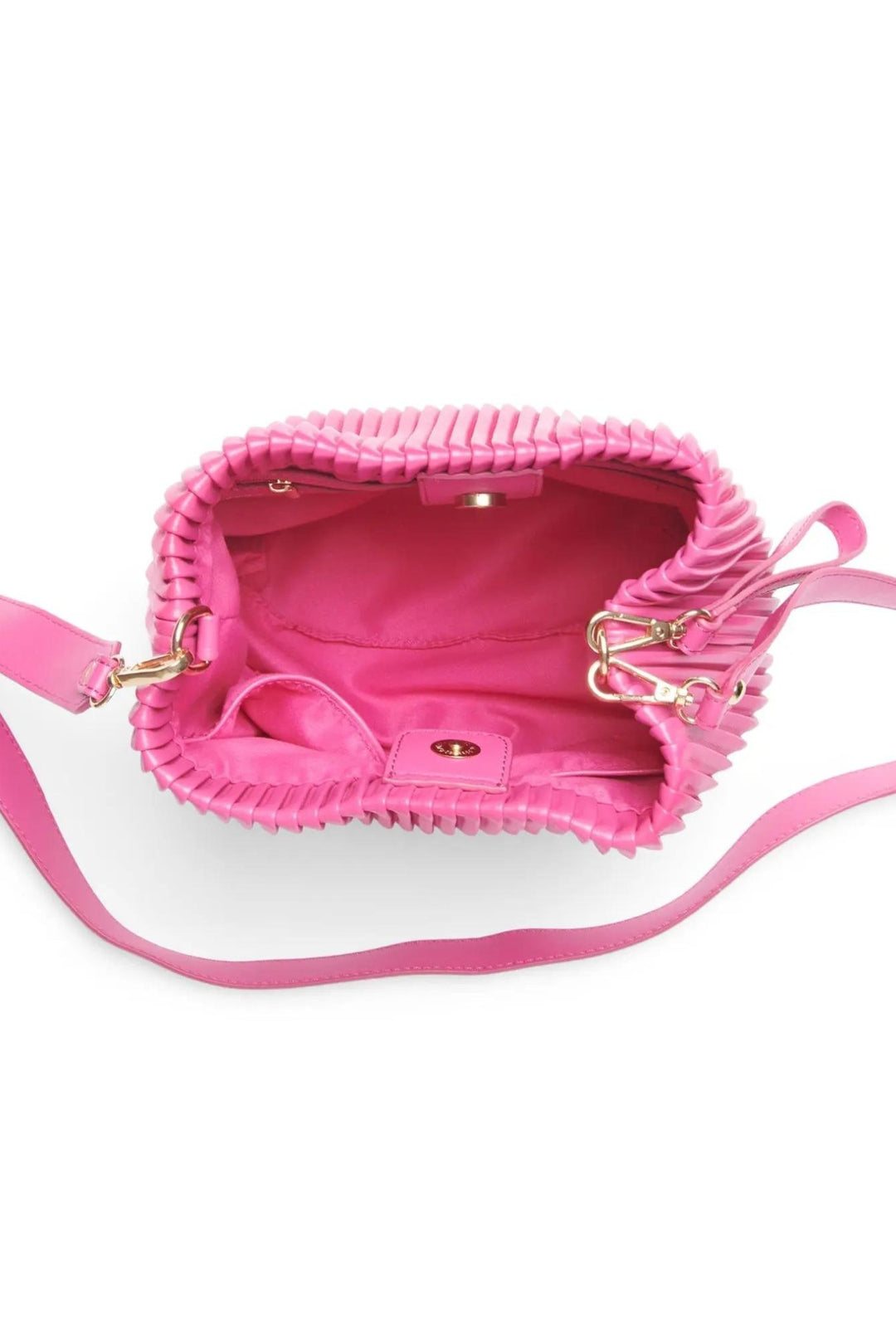 Pink Pleated Bucket Bag