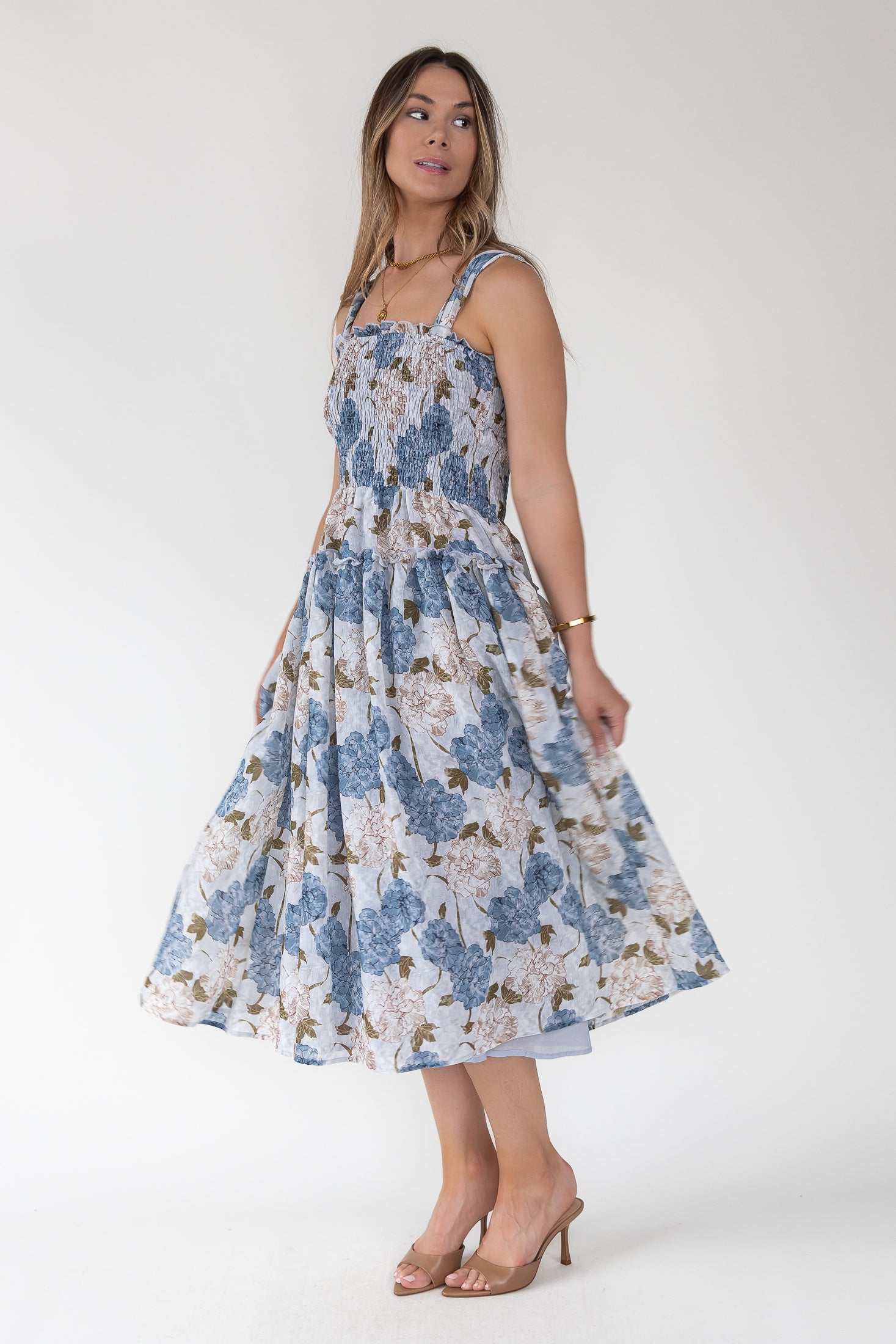 Bluebell Bloom Smocked Midi Dress
