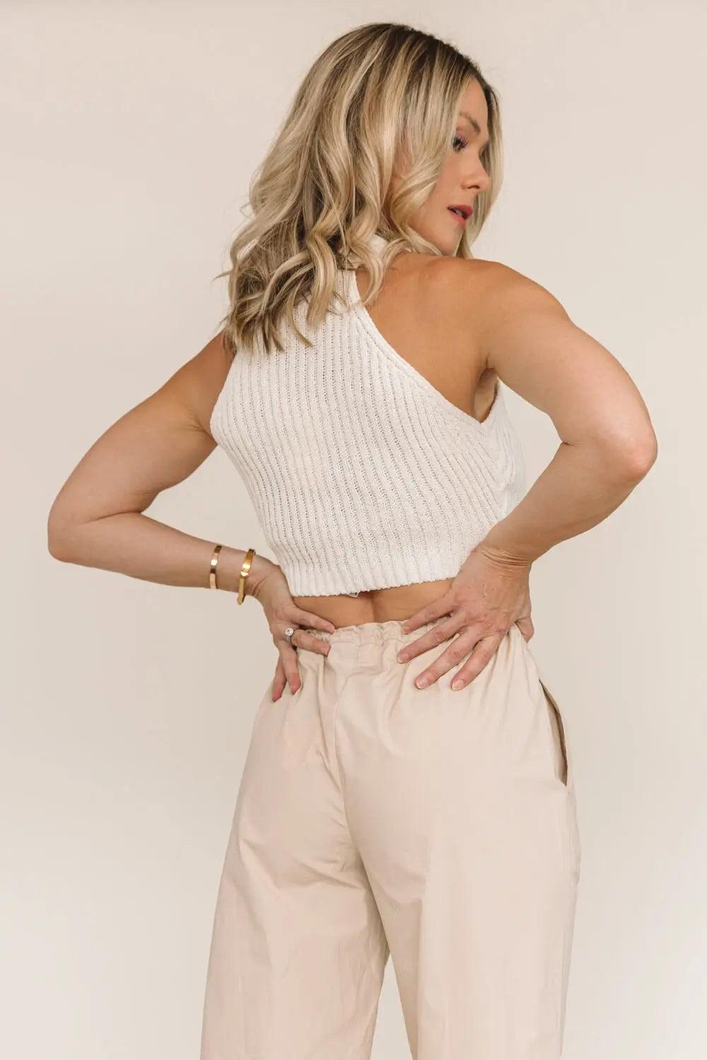 Cool Comfort Ivory Crop Sweater Tank 180 TOPS UNDER