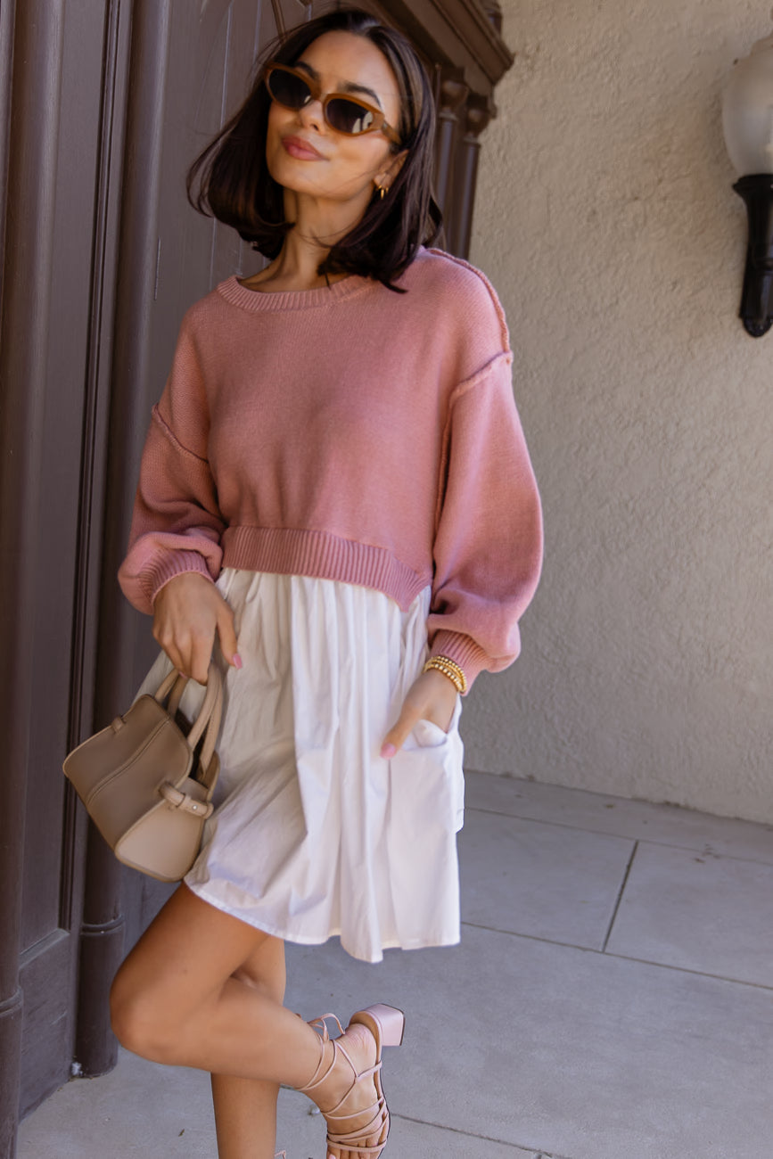 isabel mini dress Isabel Mini Dress – Blush Twofer Dress
