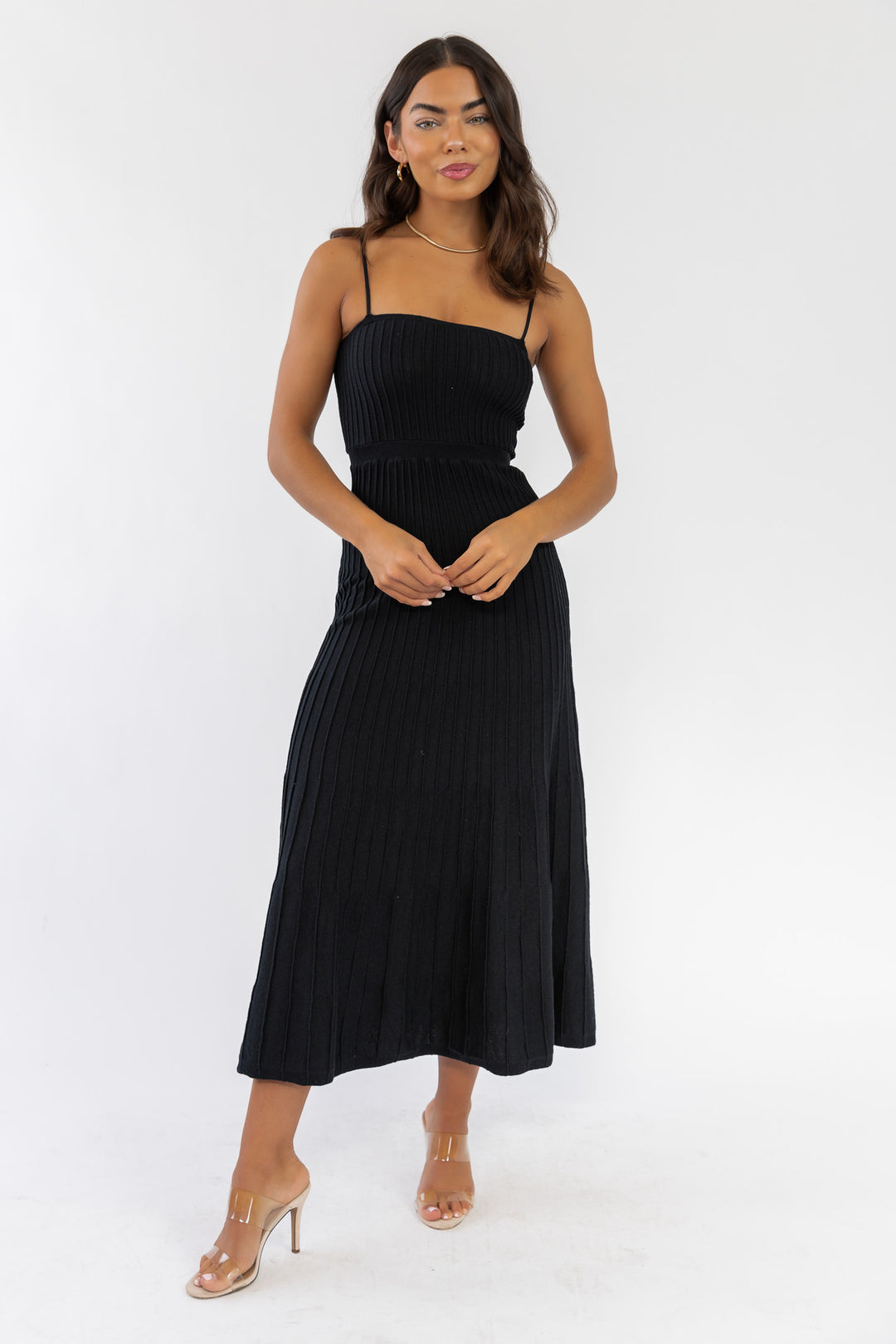 Rosalie Black Knit Maxi Dress