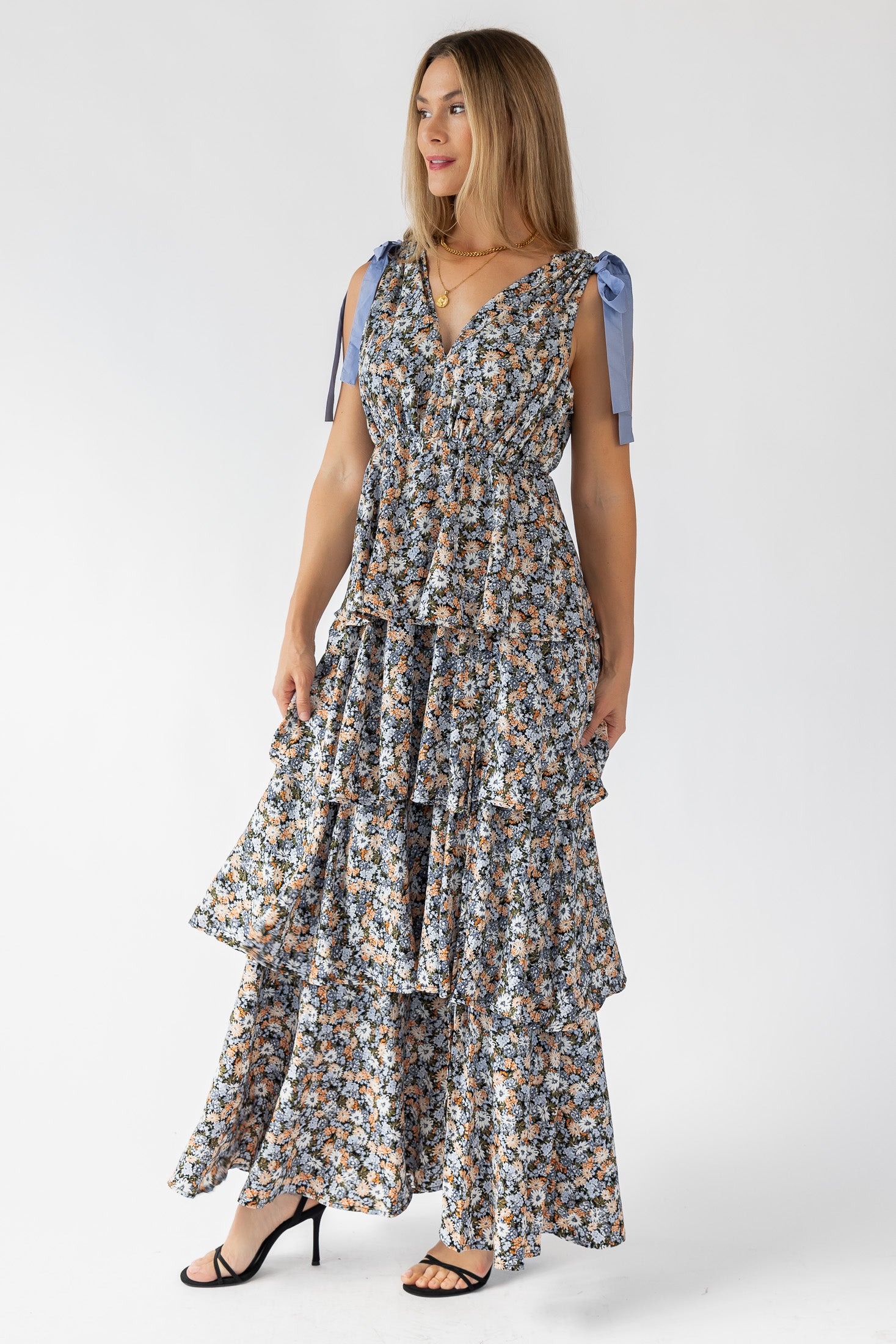Shaina Black Floral Maxi Dress - Final Sale