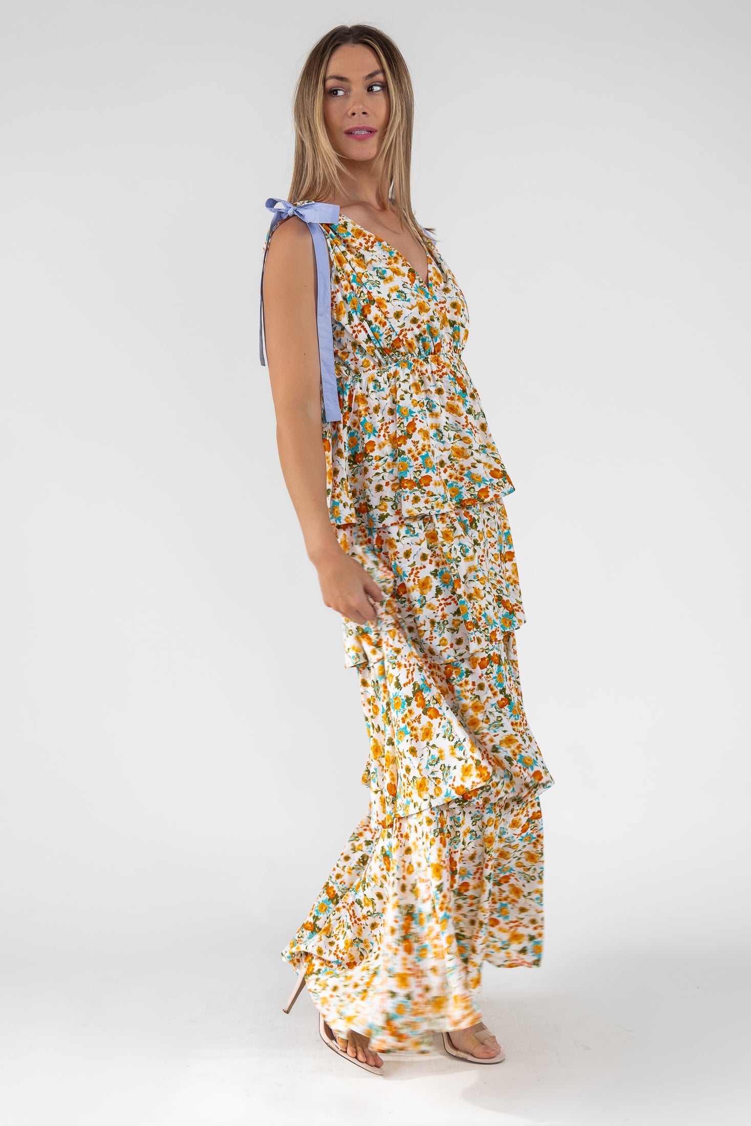 Shaina Yellow Floral Maxi Dress - Final Sale