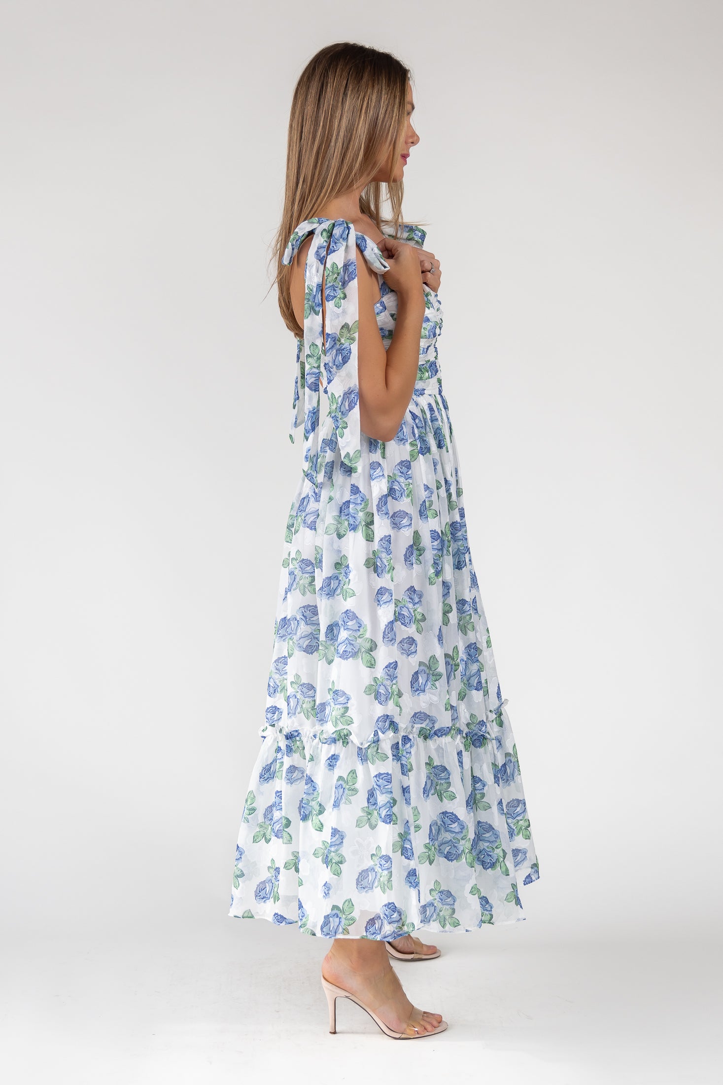 Sweet Serenade Blue Floral Maxi Dress - Final Sale