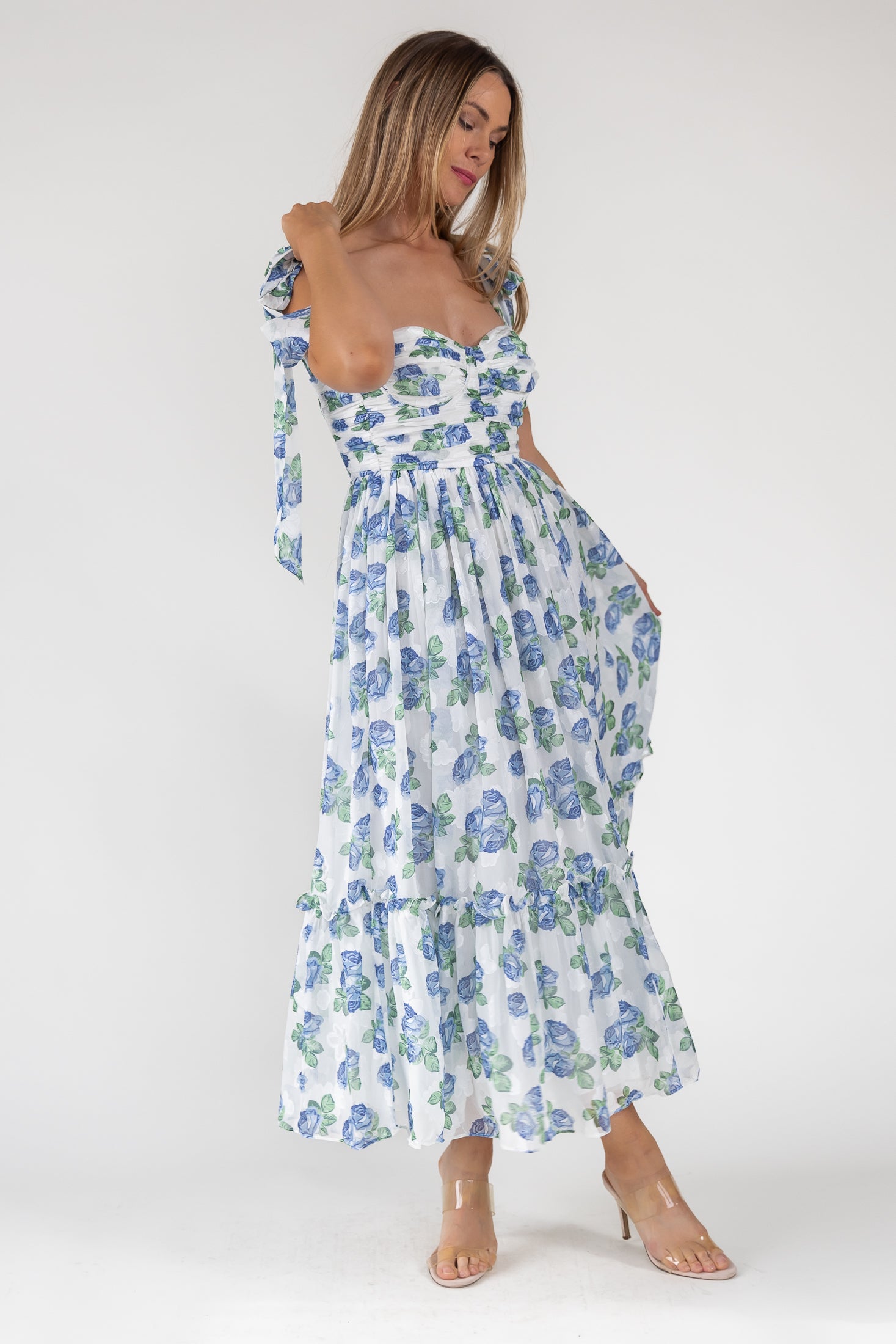 Sweet Serenade Blue Floral Maxi Dress - Final Sale