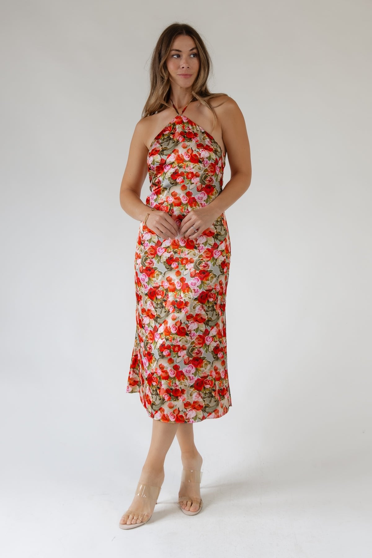 Aniston Floral Halter Midi Dress - Final Sale - JO+CO