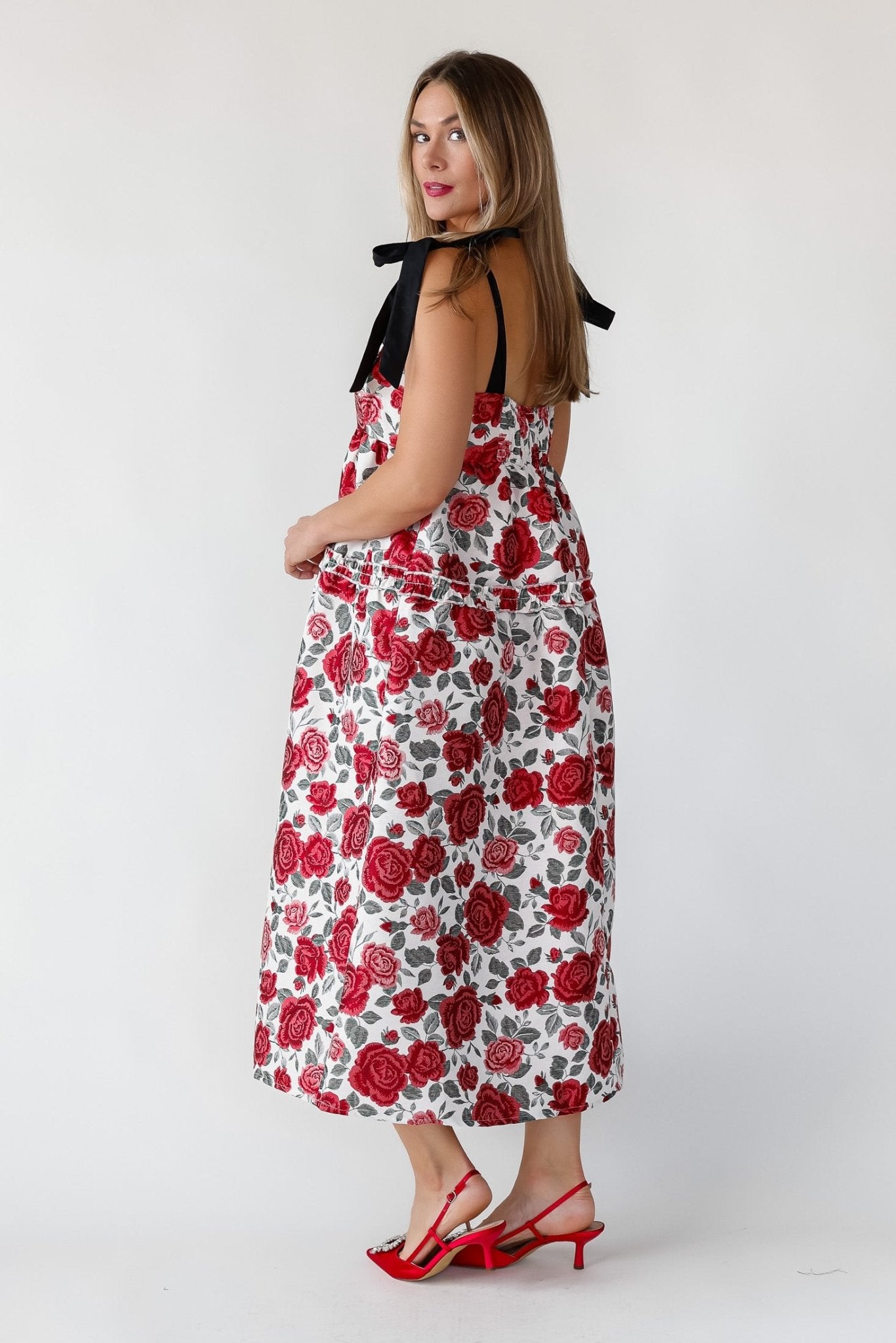 Berklyn Roses Jacquard Midi Dress - Final Sale - JO+CO