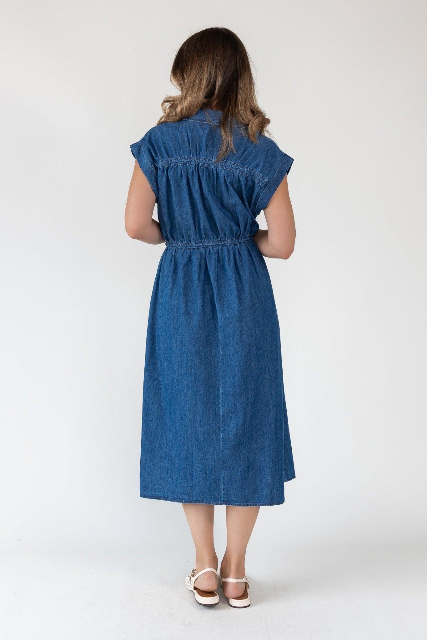 Brielle Zip - Front Denim Midi Dress - Final Sale - JO+CO