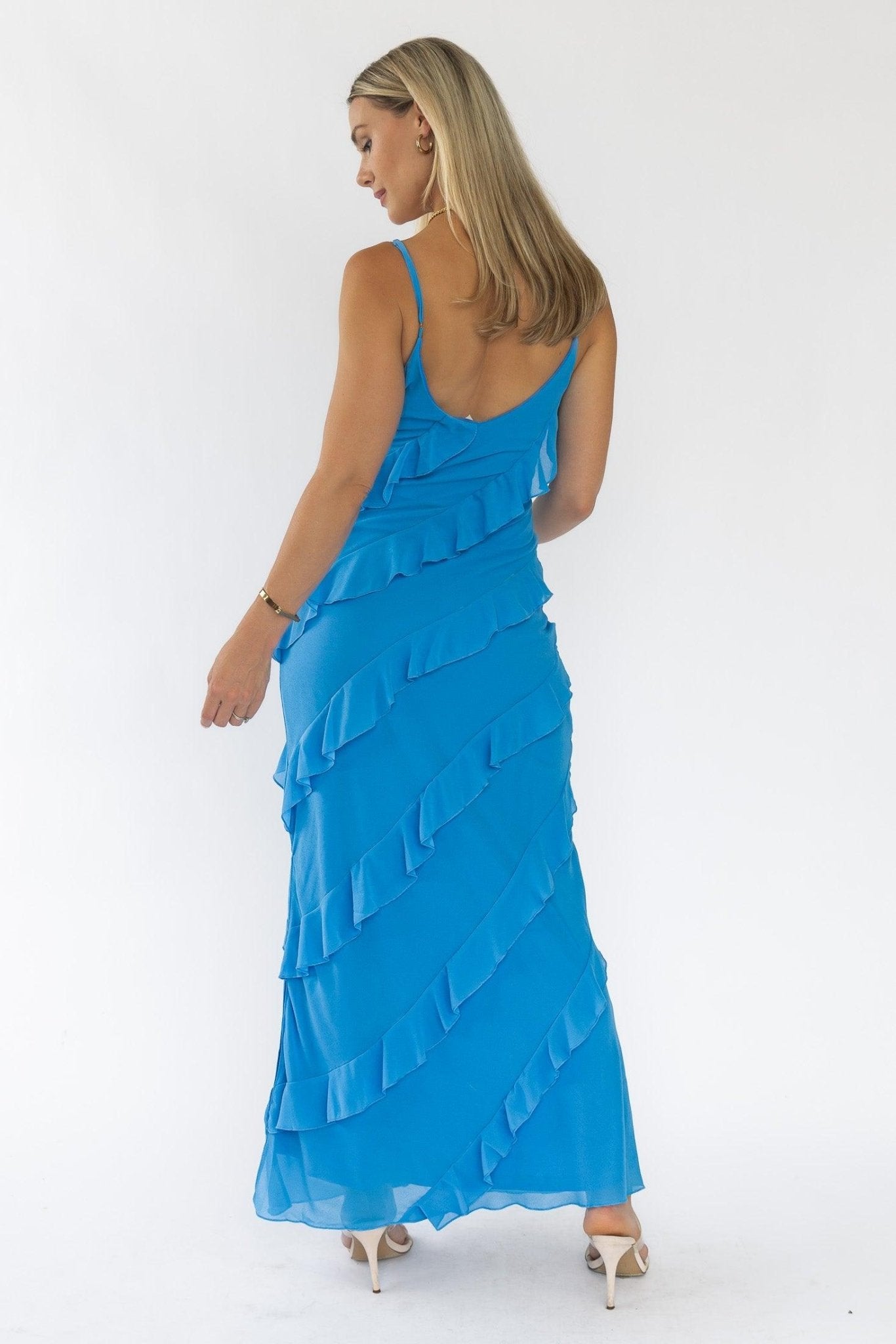 Caelyn Blue Tiered Maxi Dress - Final Sale - JO+CO