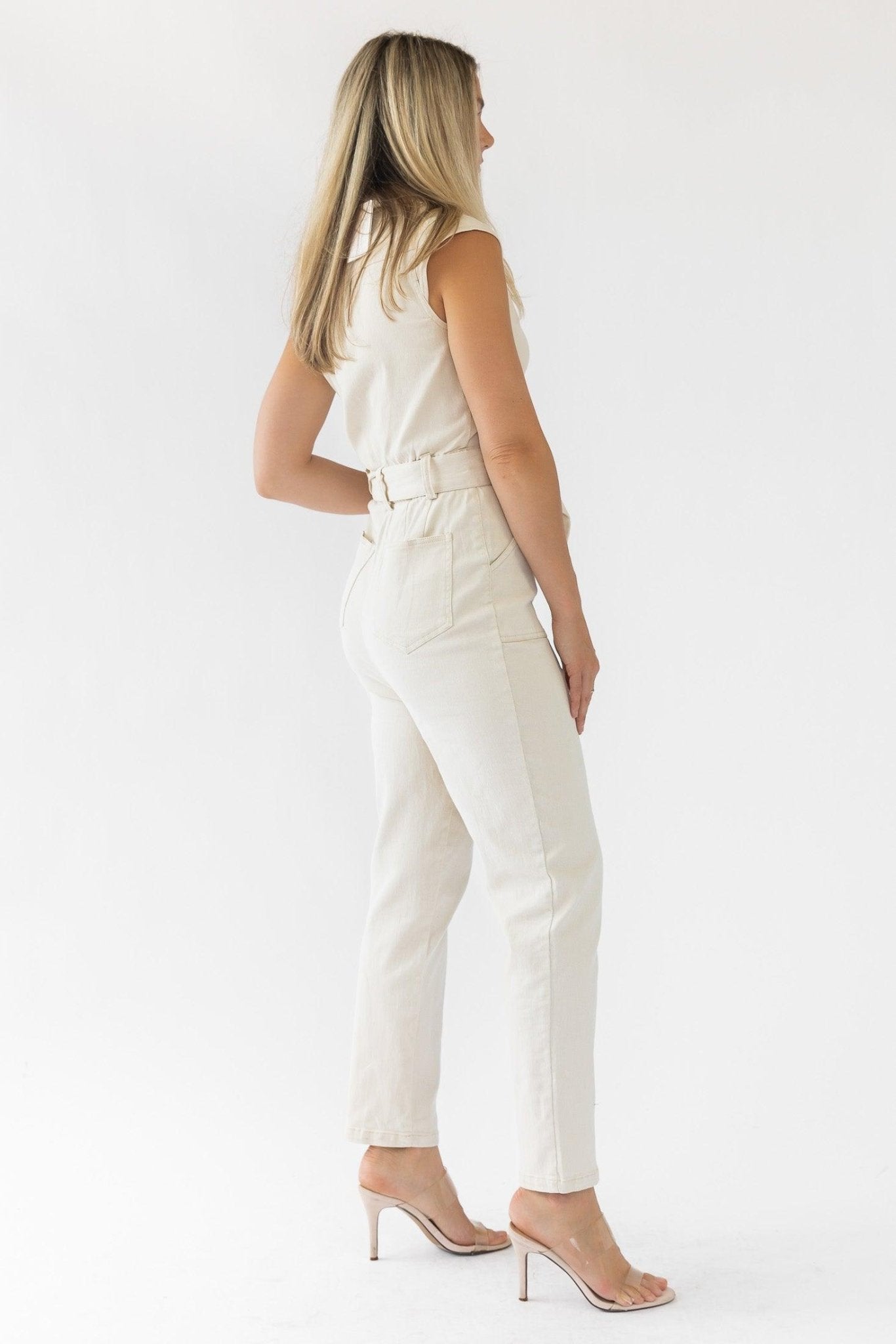 Corrine Natural Washed Jumpsuit - Final Sale - JO+CO