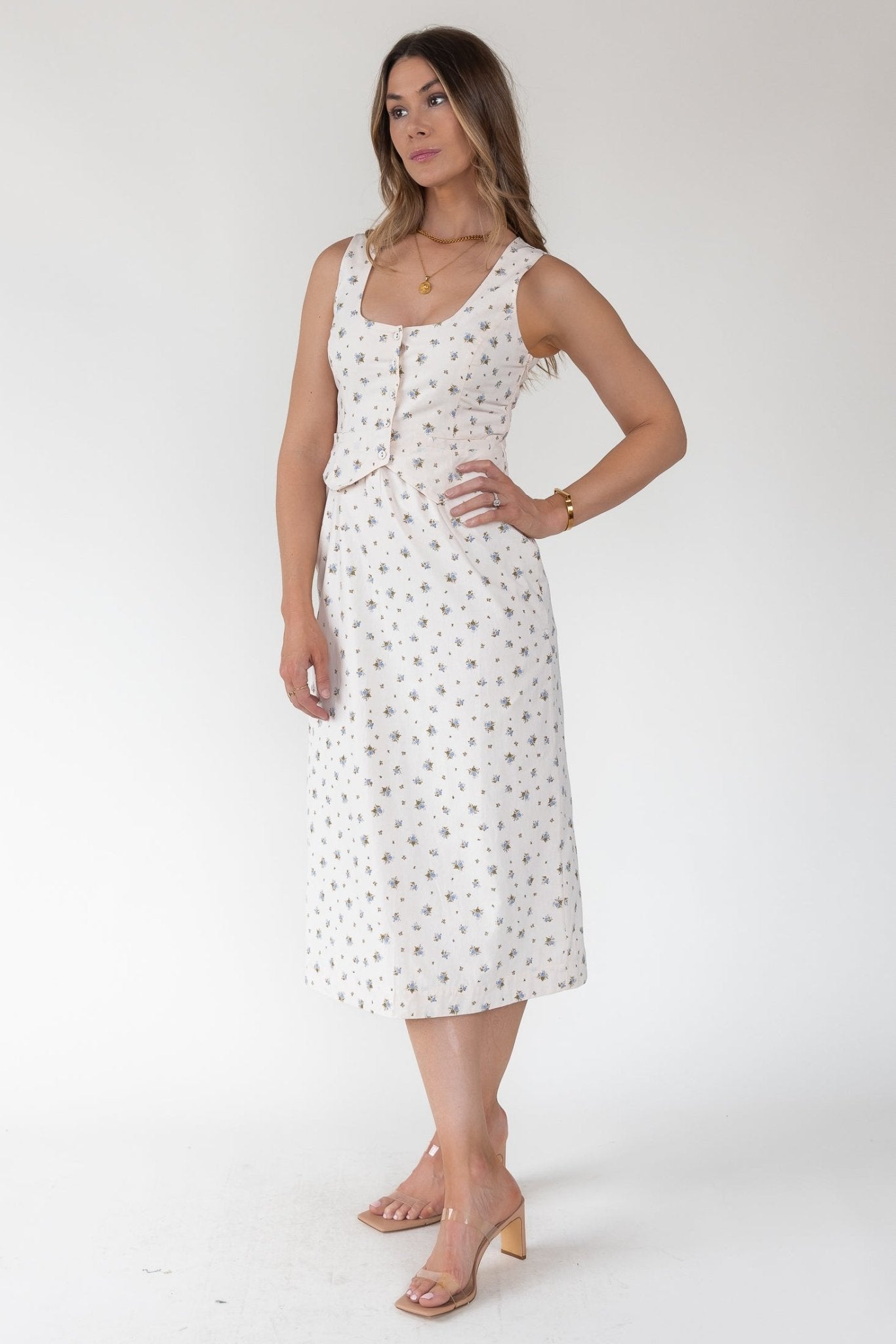 Daisyfield Blue Vest Midi Dress - Final Sale - JO+CO