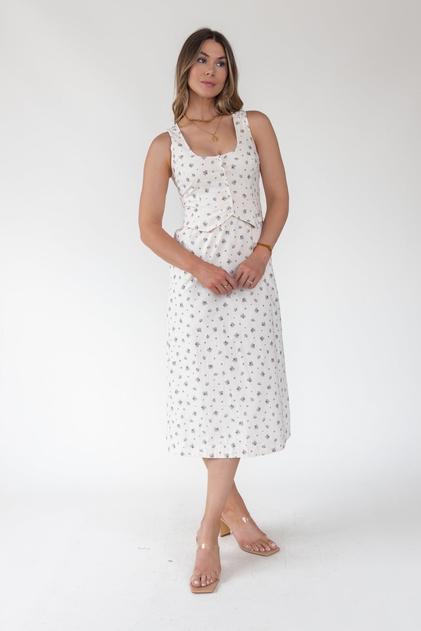 Daisyfield Blue Vest Midi Dress - Final Sale - JO+CO