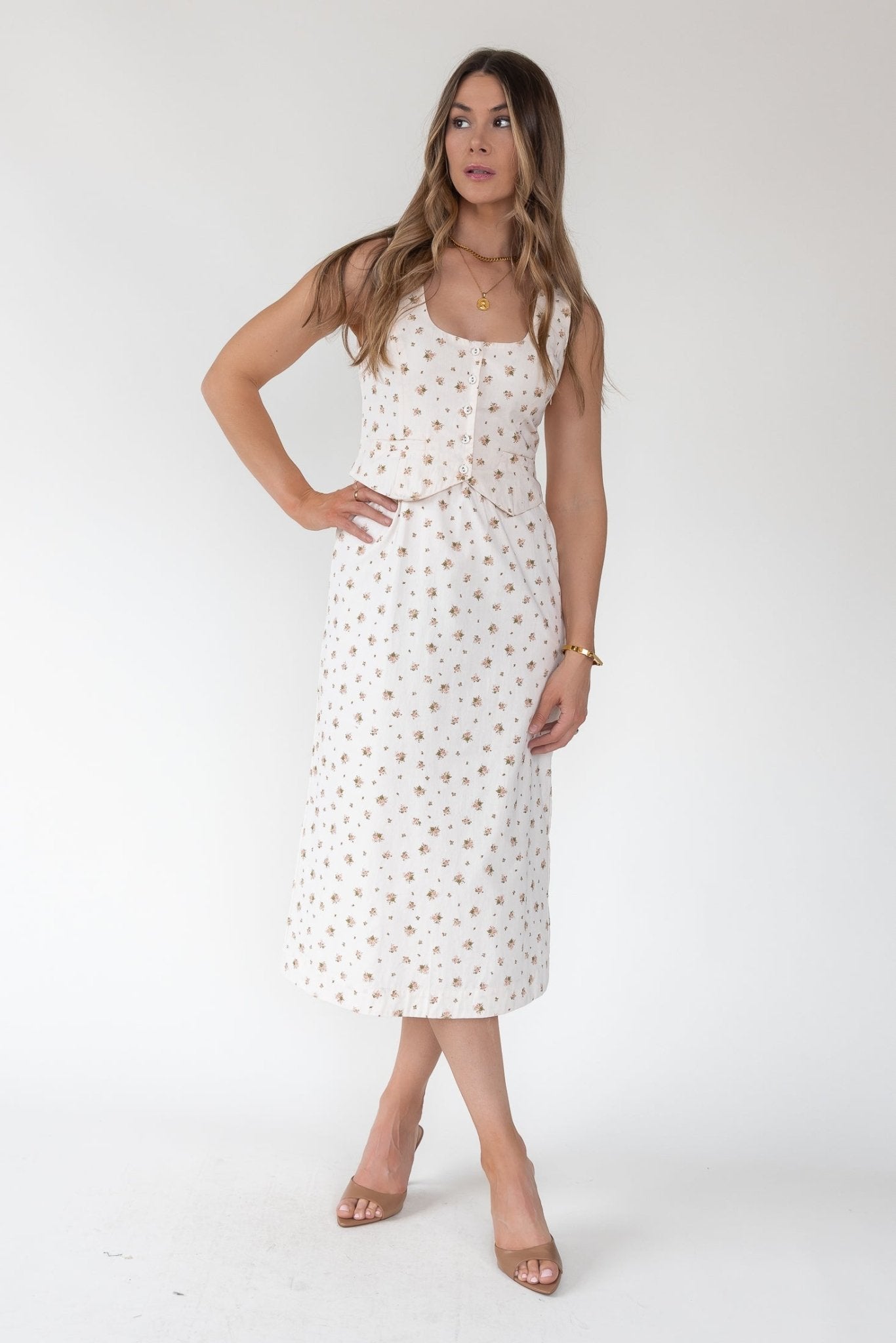 Daisyfield Pink Vest Midi Dress - Final Sale - JO+CO