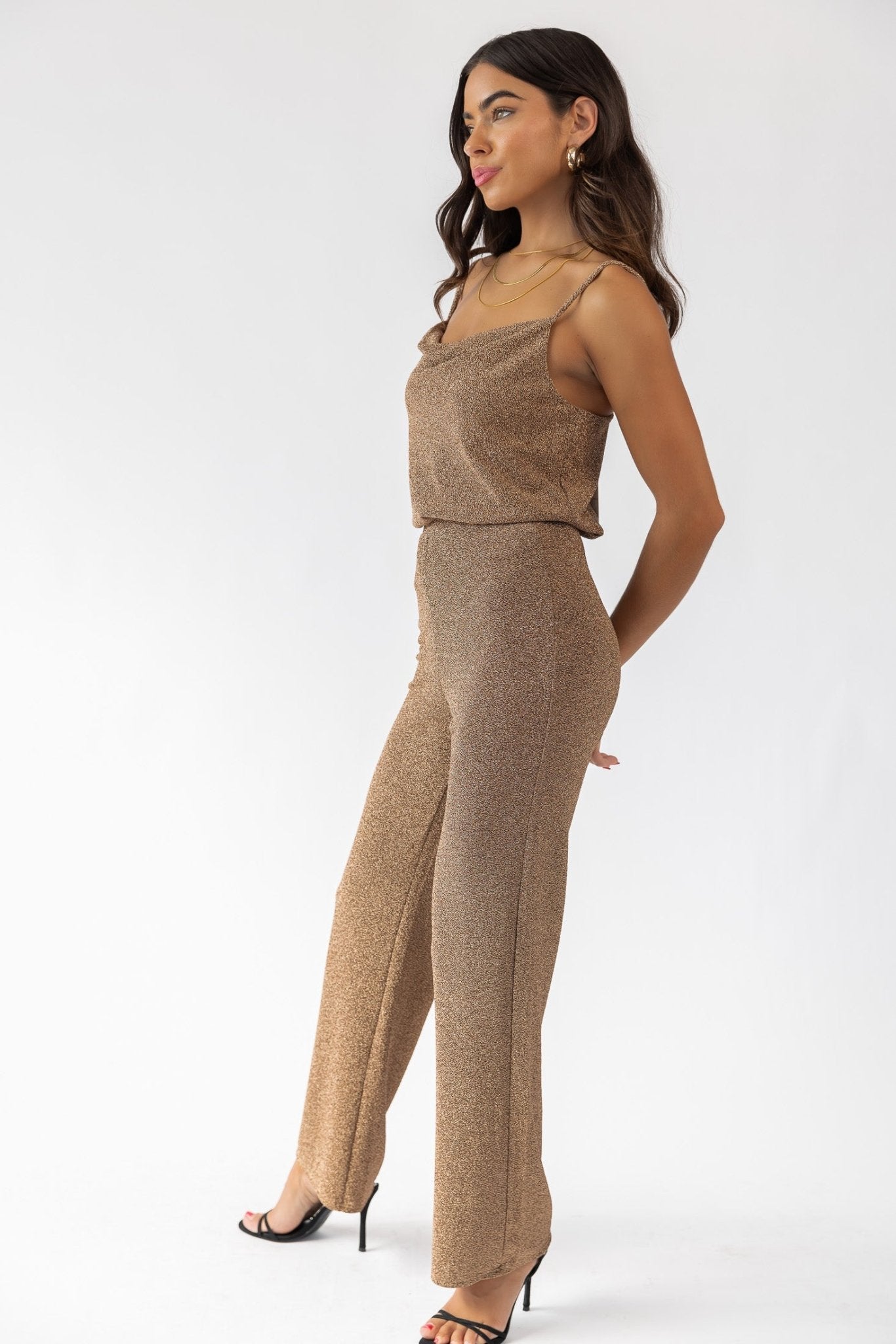 Jove Gold Lurex Pants - Final Sale - JO+CO