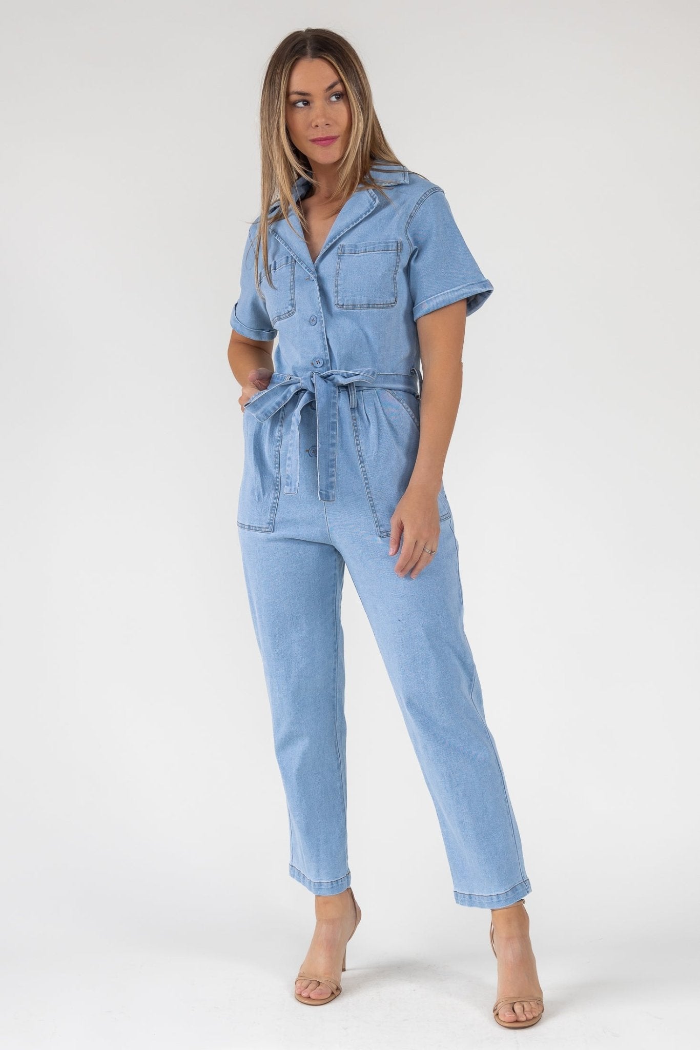 Kendall Denim Washed Jumpsuit - Final Sale - JO+CO