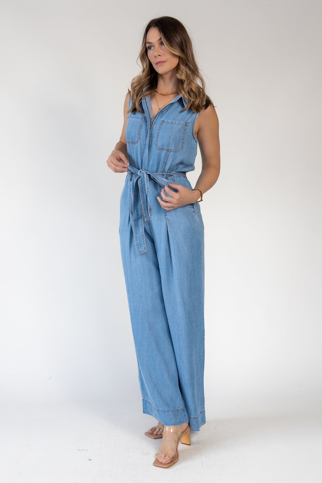 Lennon Light Wash Utility Jumpsuit - Final Sale - JO+CO