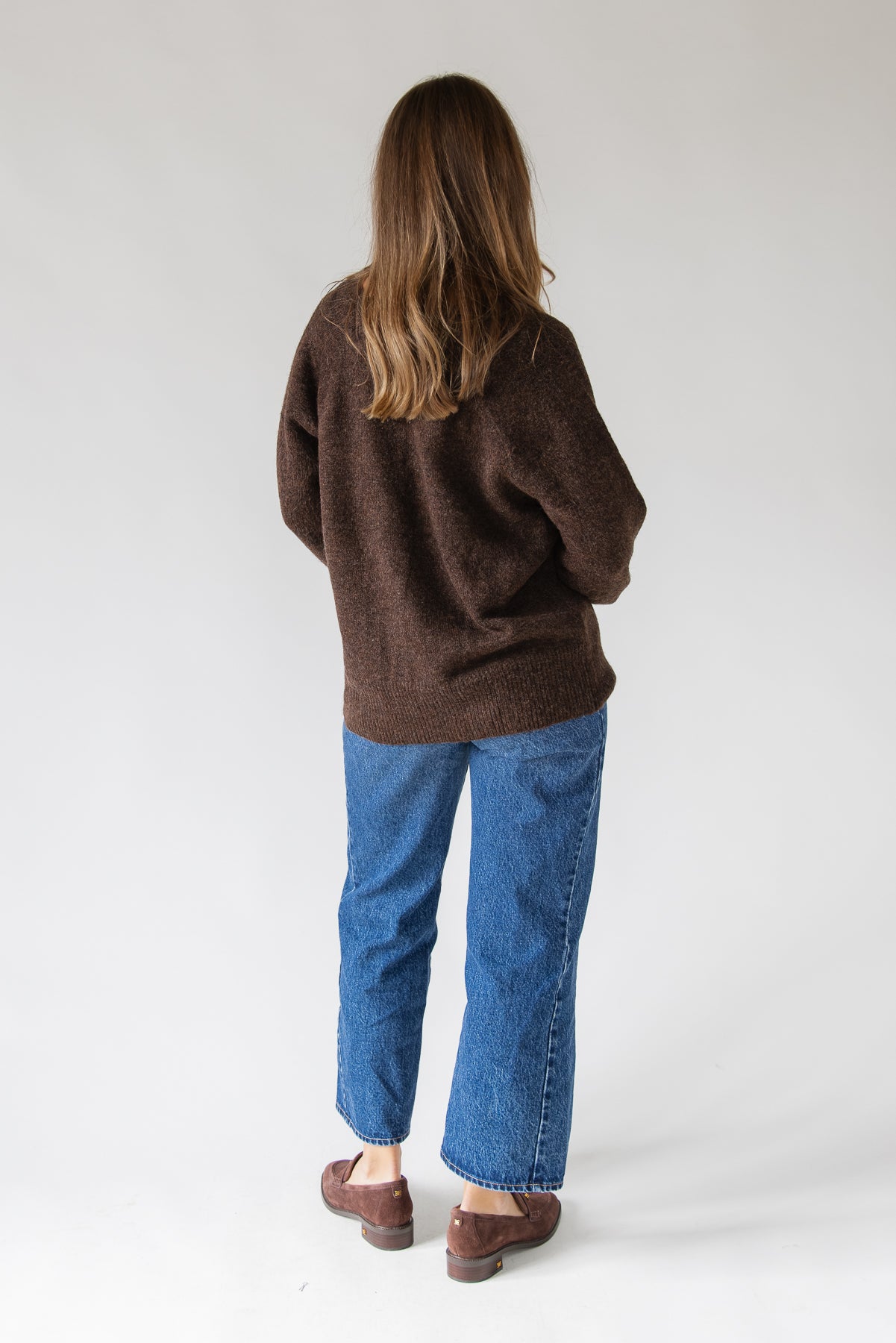 Lora Button Cardigan - Brown - JO+CO