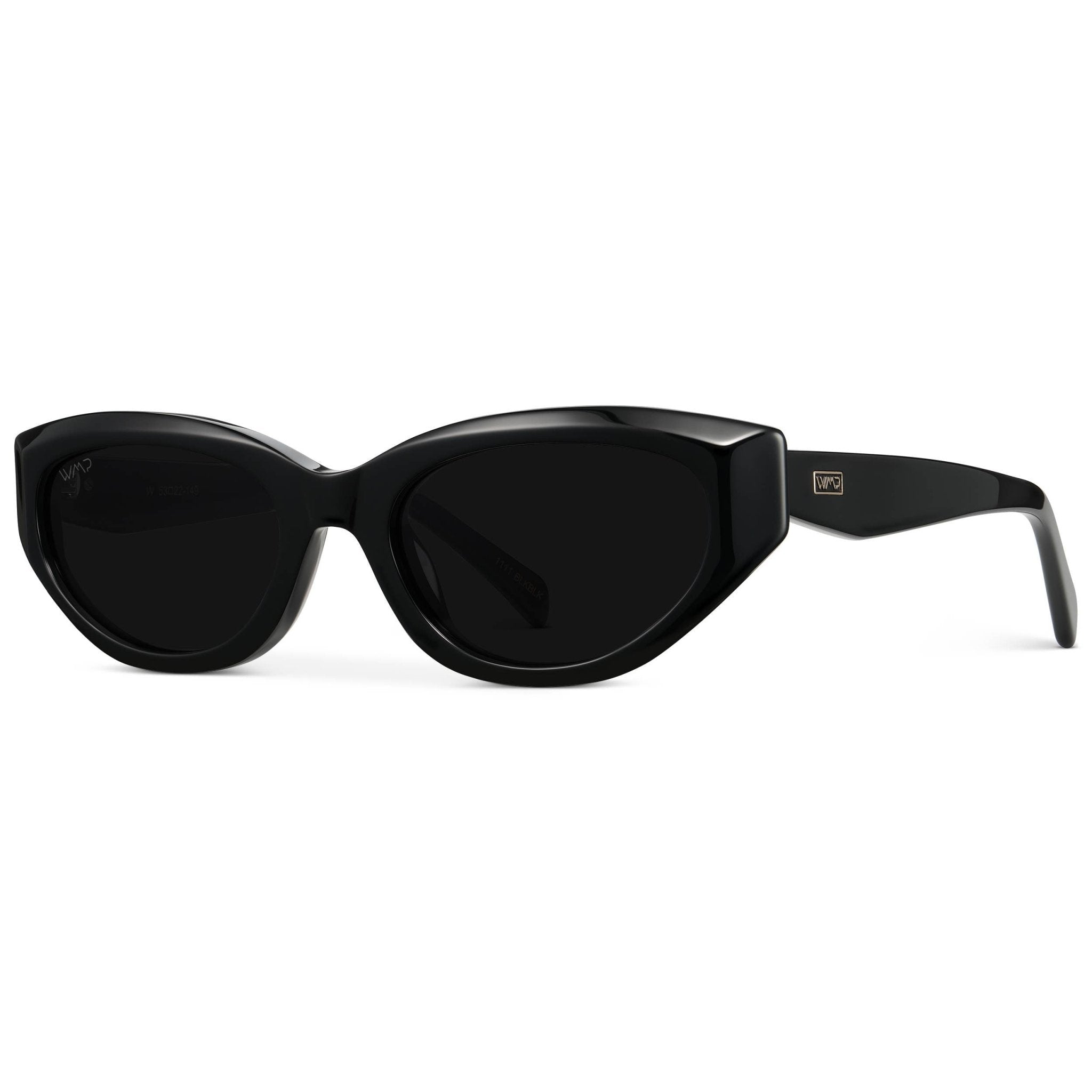 Loretta Sunglasses : Black/Triple Black Lens - JO+CO