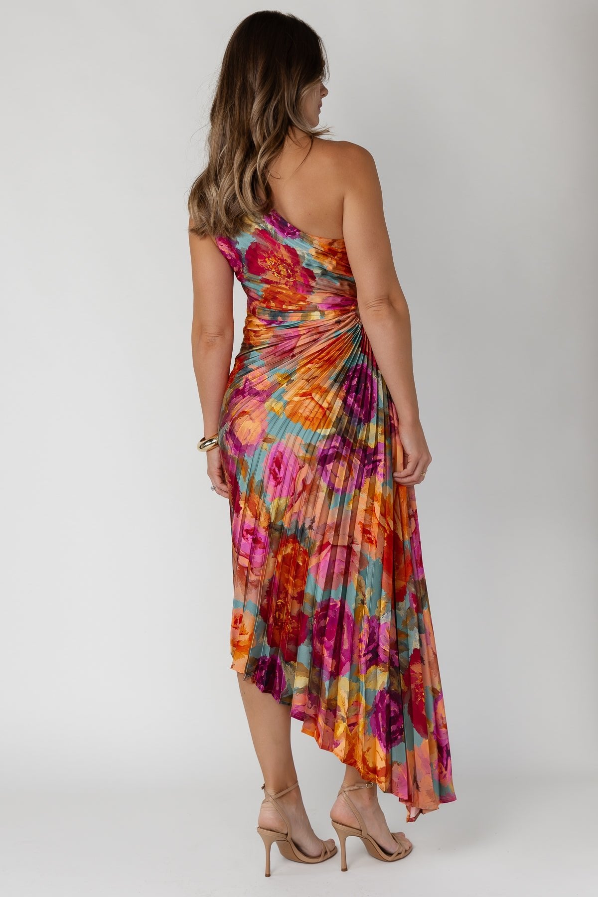 Monroe One - Shoulder Dress - Parisian Floral - JO+CO