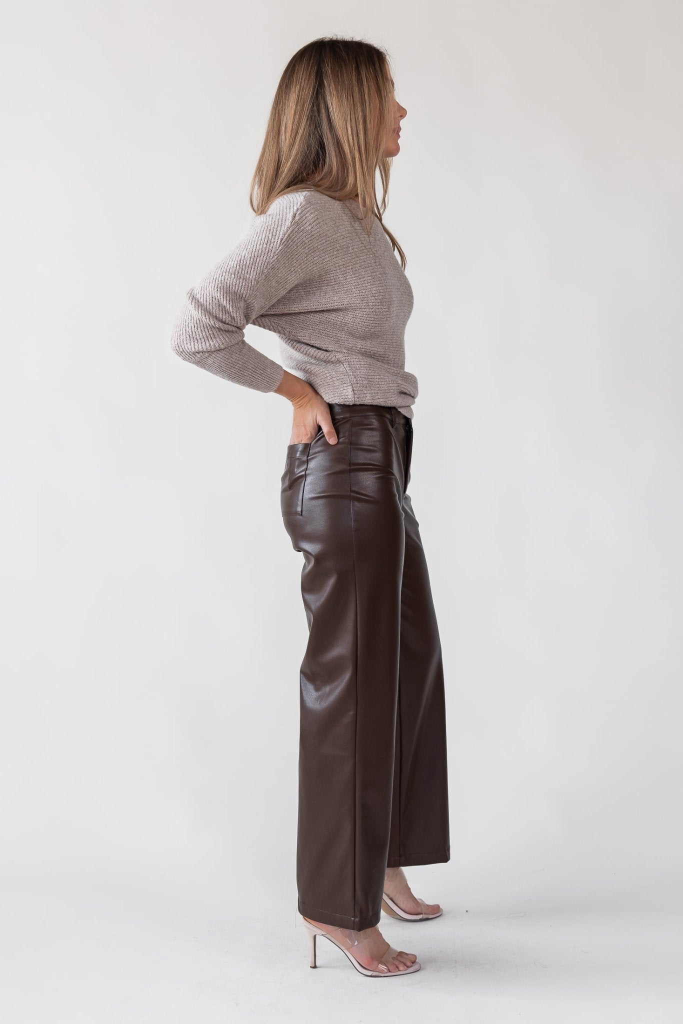Phebe Brown Faux Leather Pants - Final Sale - JO+CO