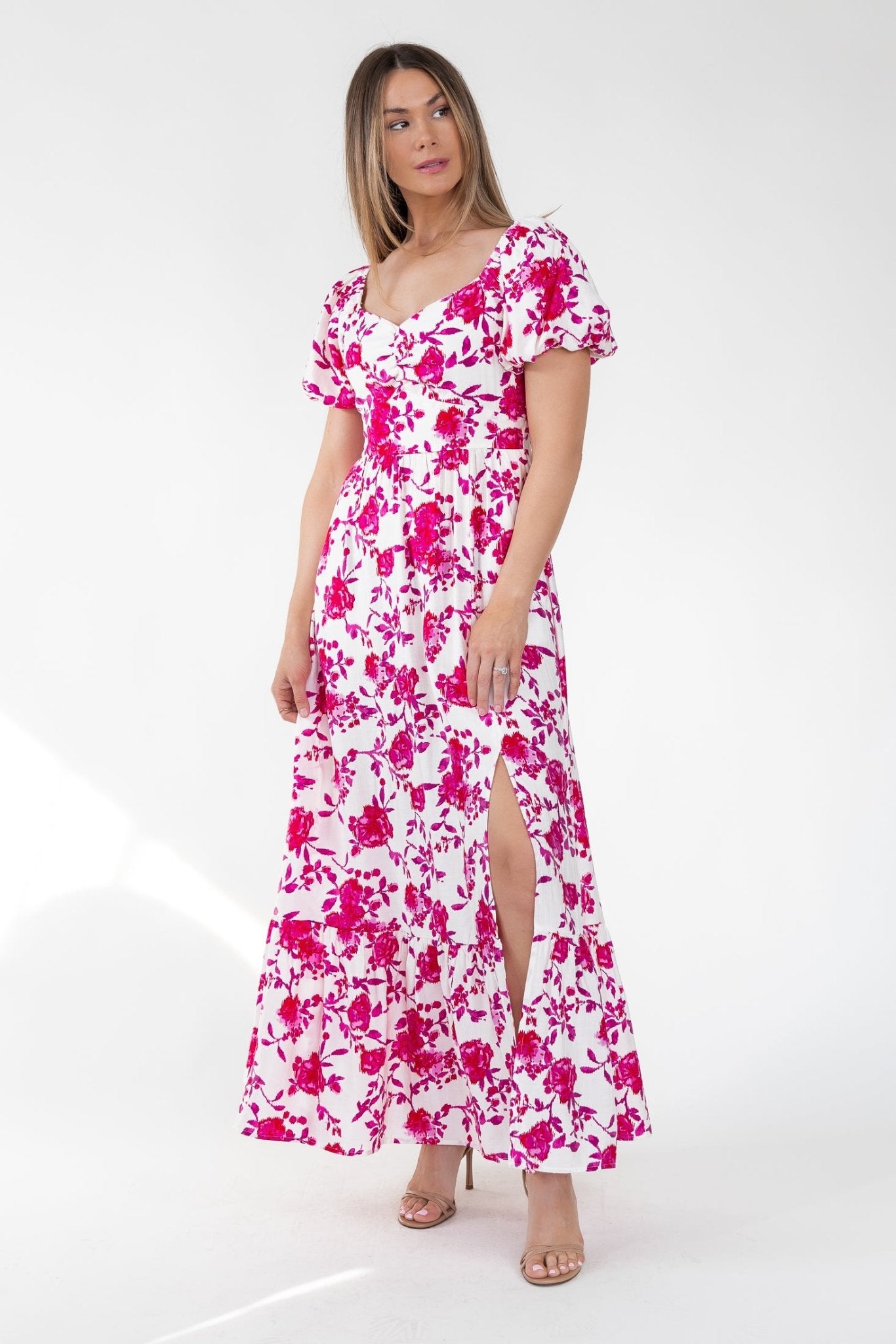 Pink Floral Ikat Maxi Dress - Final Sale - JO+CO