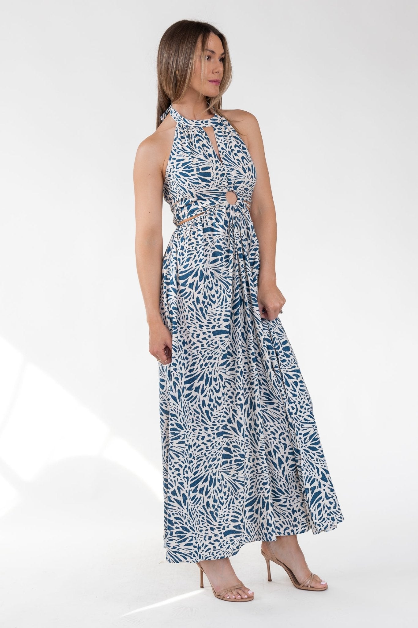 Santorini Breeze Halter Maxi Dress - Final Sale - JO+CO
