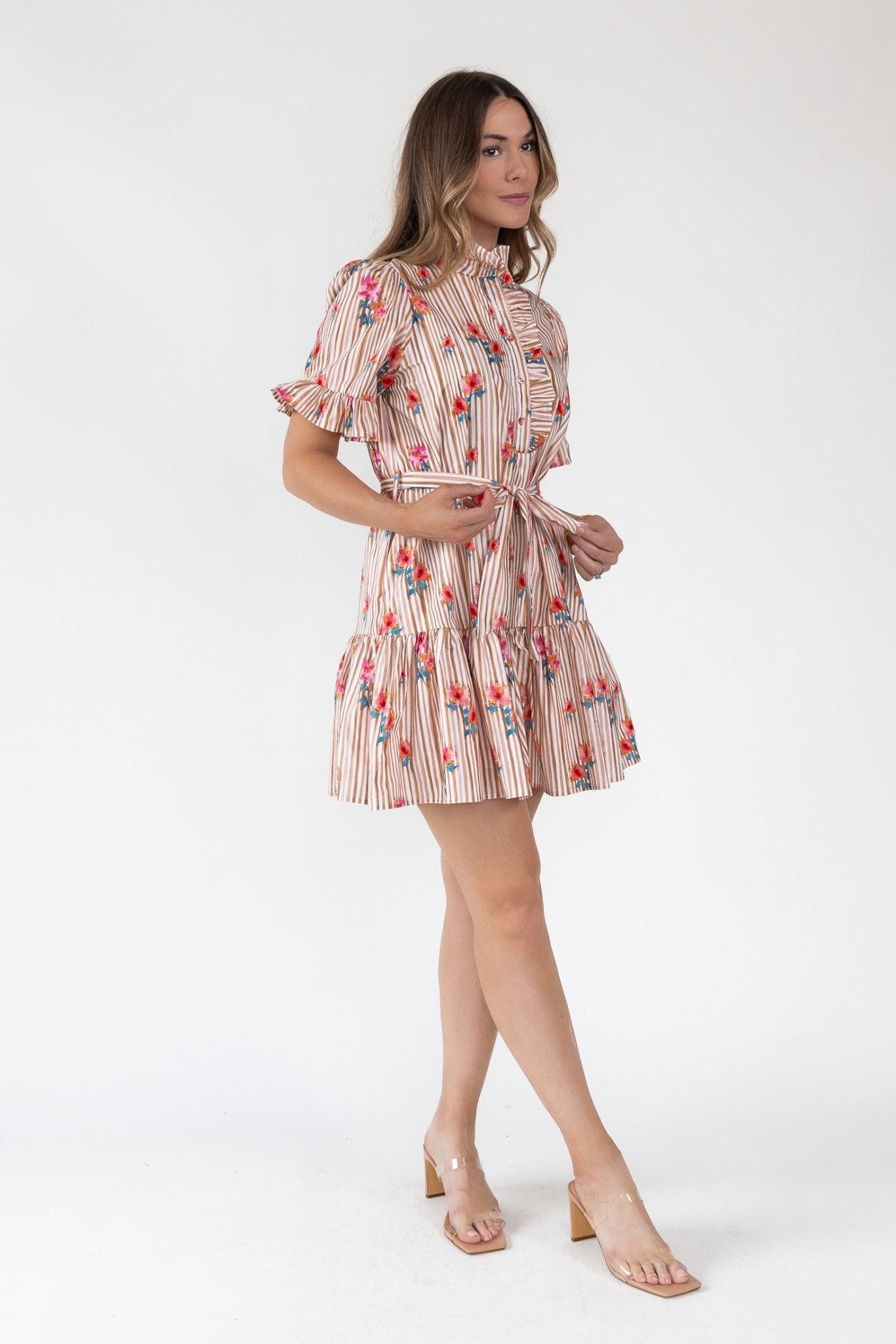 Savannah Stripe & Bloom Mini Dress - Final Sale - JO+CO