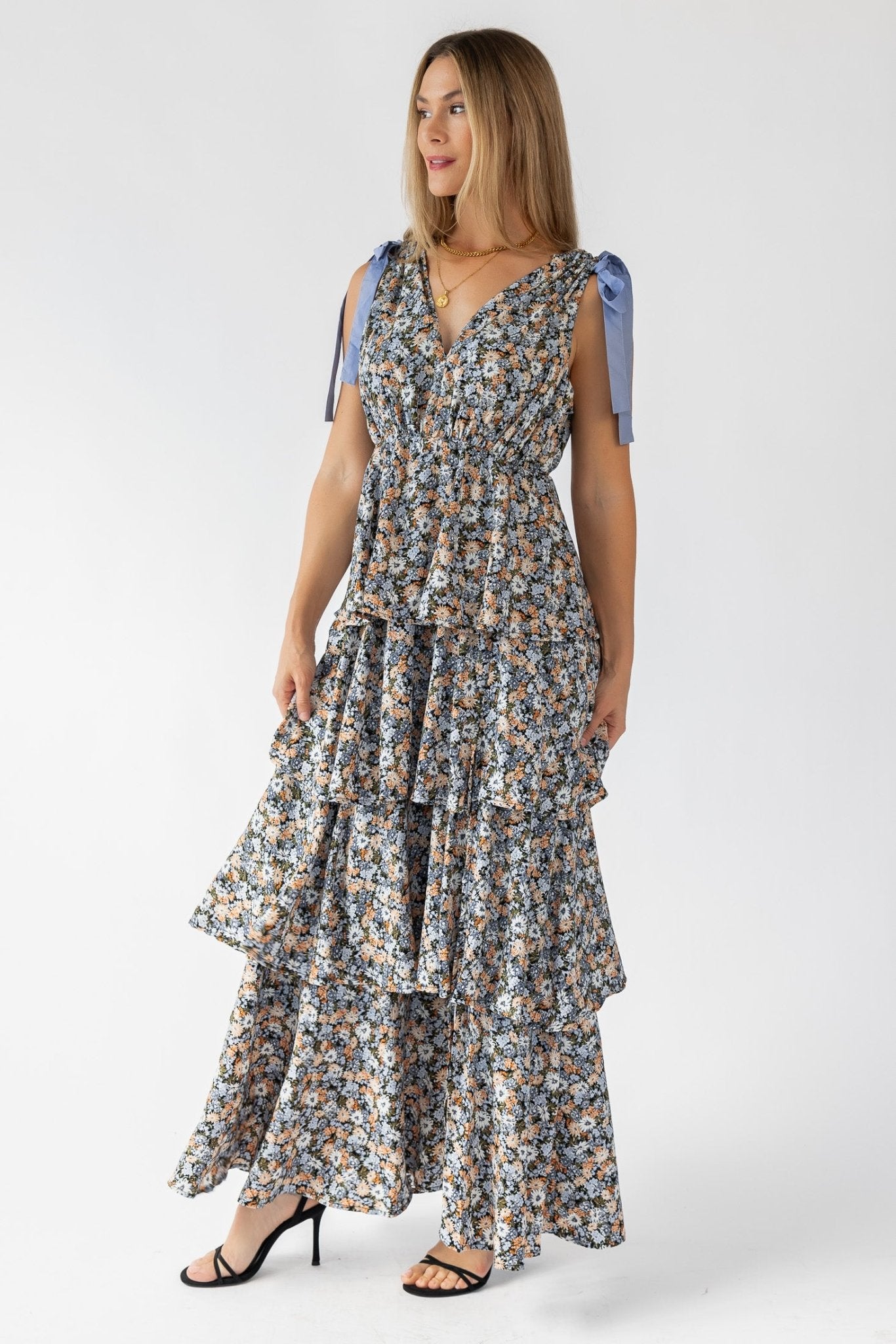 Shaina Black Floral Maxi Dress - Final Sale - JO+CO