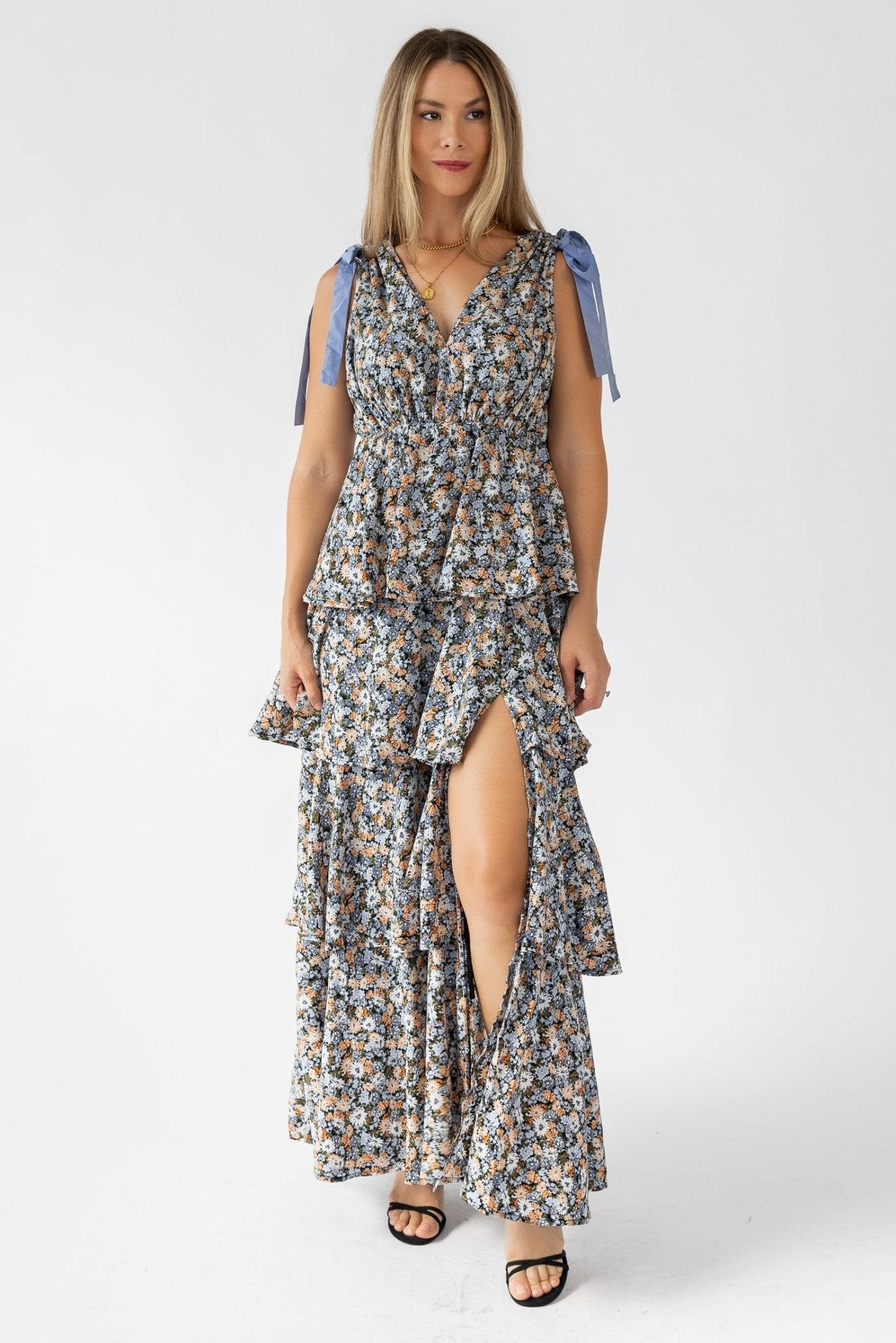 Shaina Black Floral Maxi Dress - Final Sale - JO+CO