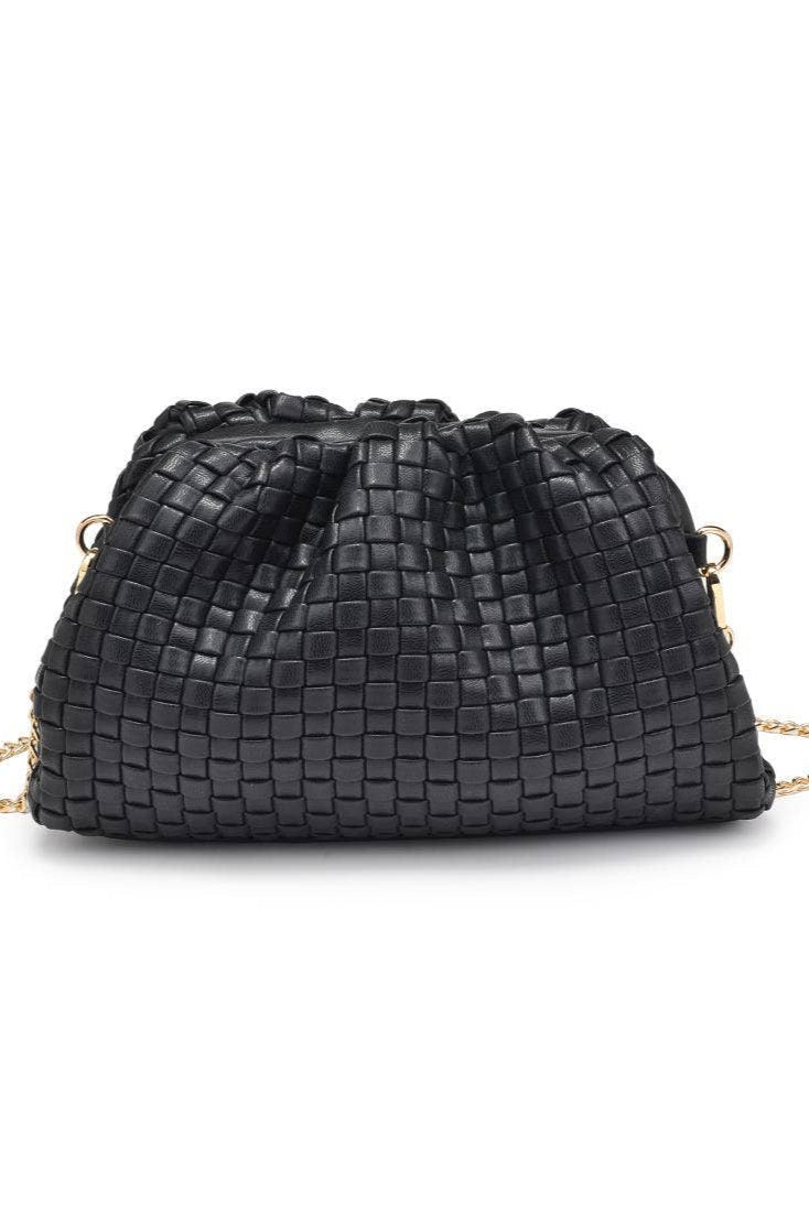 Tate Woven Frame Clutch: Black - JO+CO