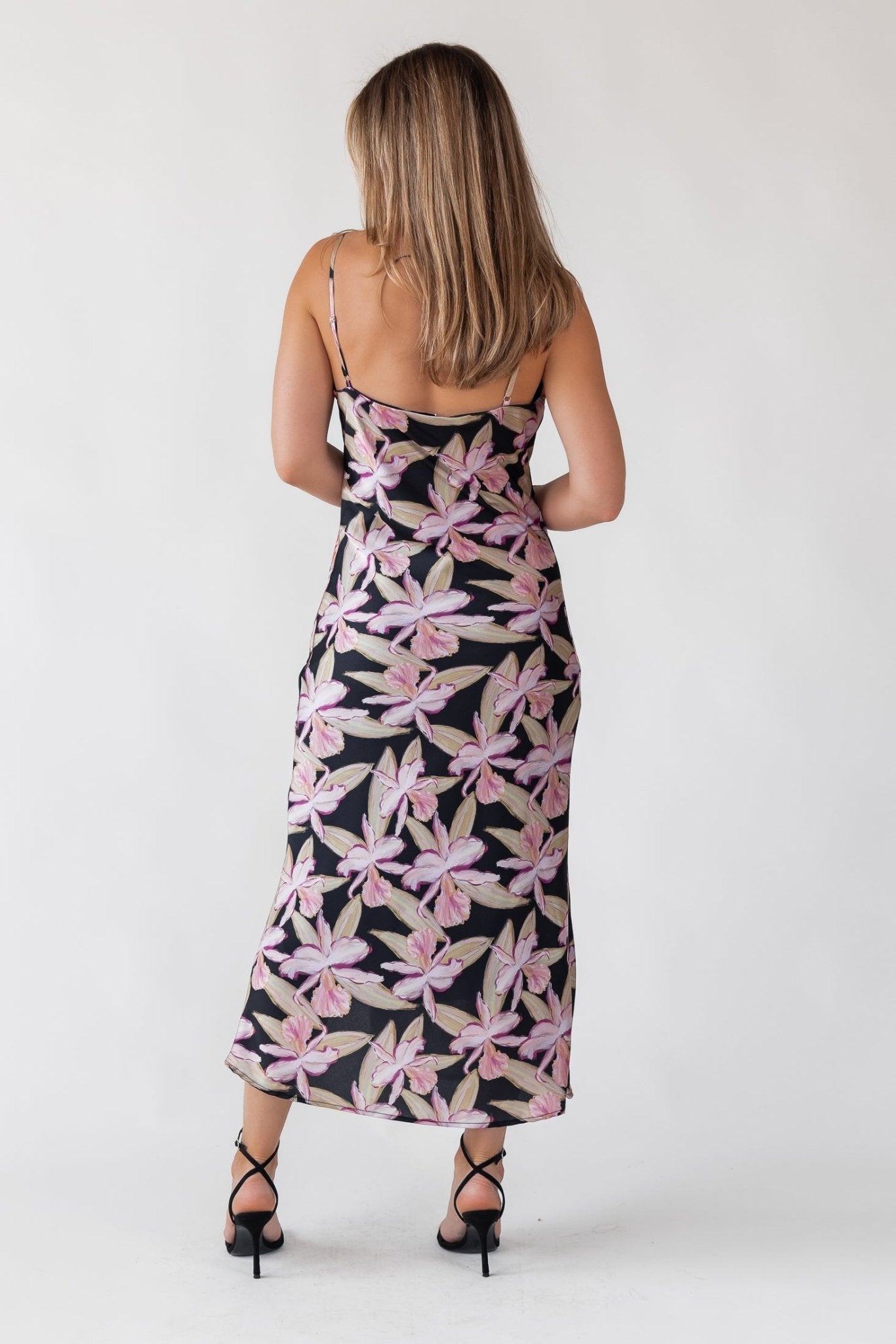Willah Black Floral Midi Dress - Final Sale - JO+CO