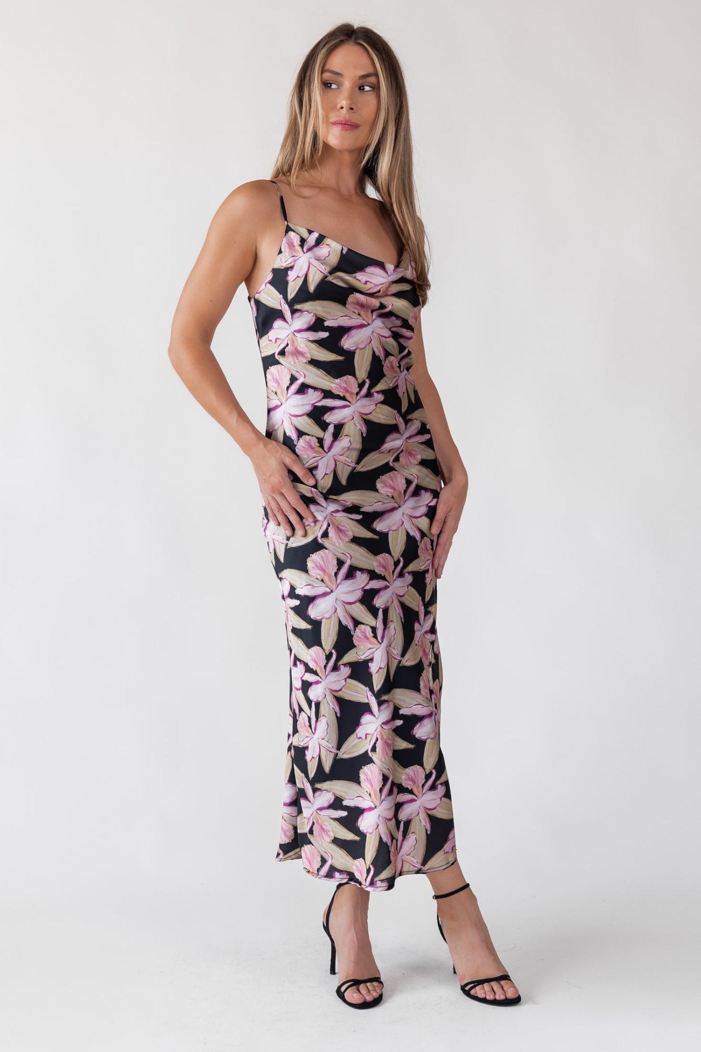 Willah Black Floral Midi Dress - Final Sale - JO+CO