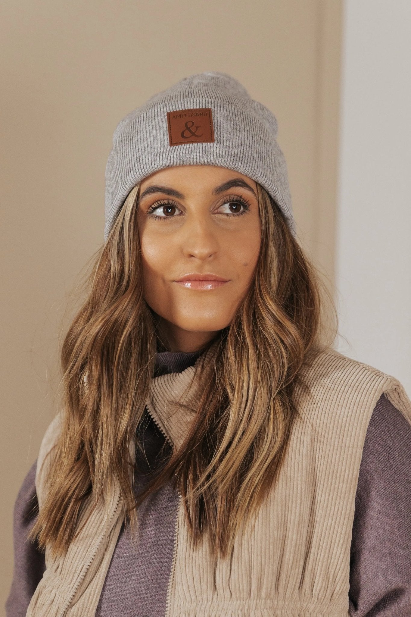 Ampersand Slouchy Beanie - GREY - FINAL SALE - JO+CO