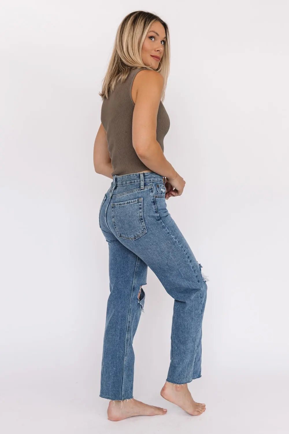 Basic Babe Mocha Ribbed Tank - JO+CO