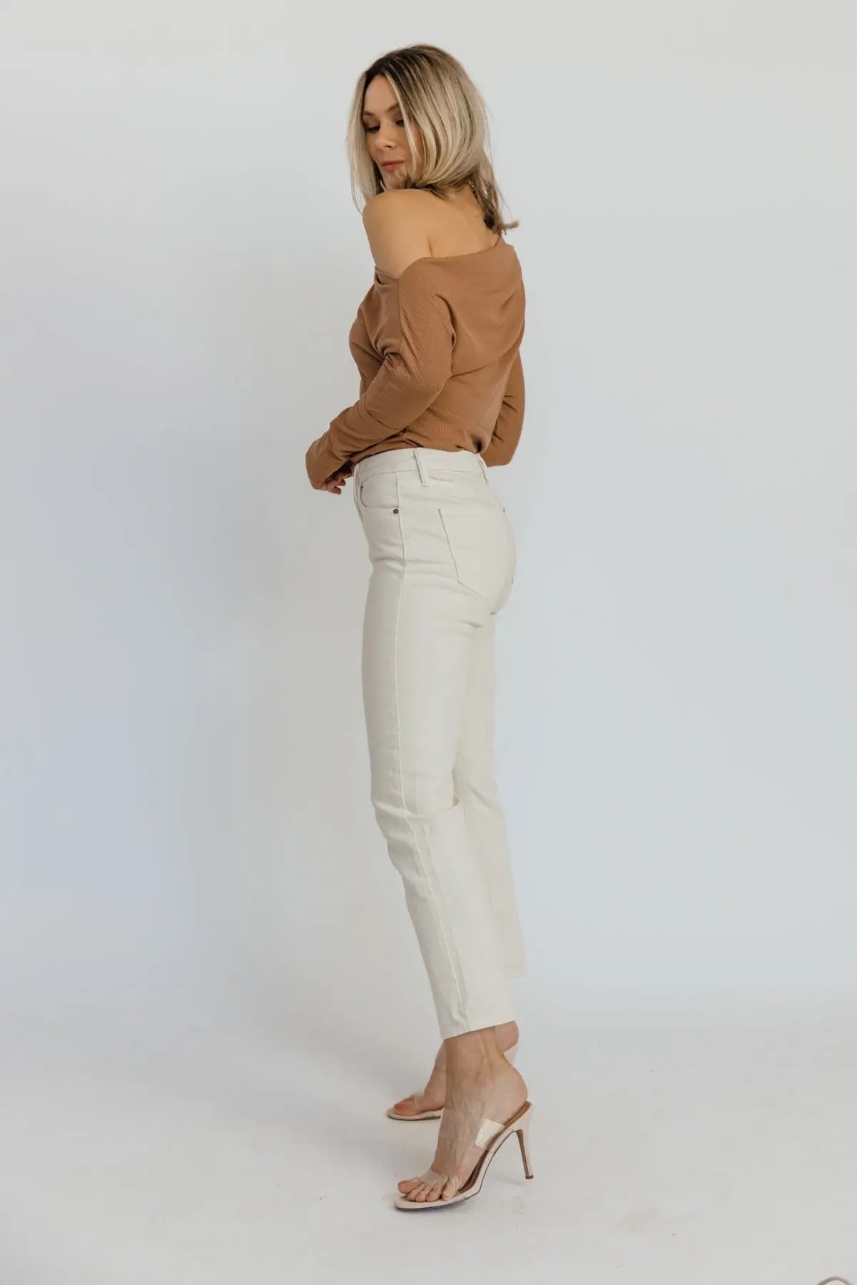 Brielle Sand Off Shoulder Bodysuit - FINAL SALE - JO+CO