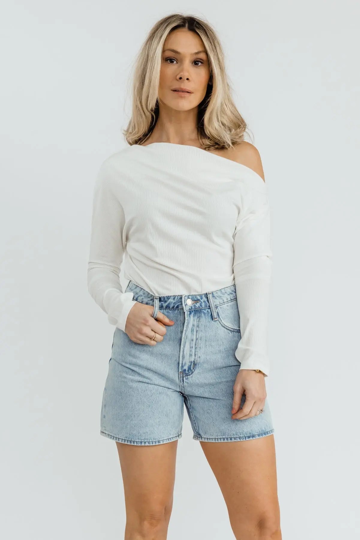 Brielle White Off Shoulder Bodysuit - FINAL SALE - JO+CO
