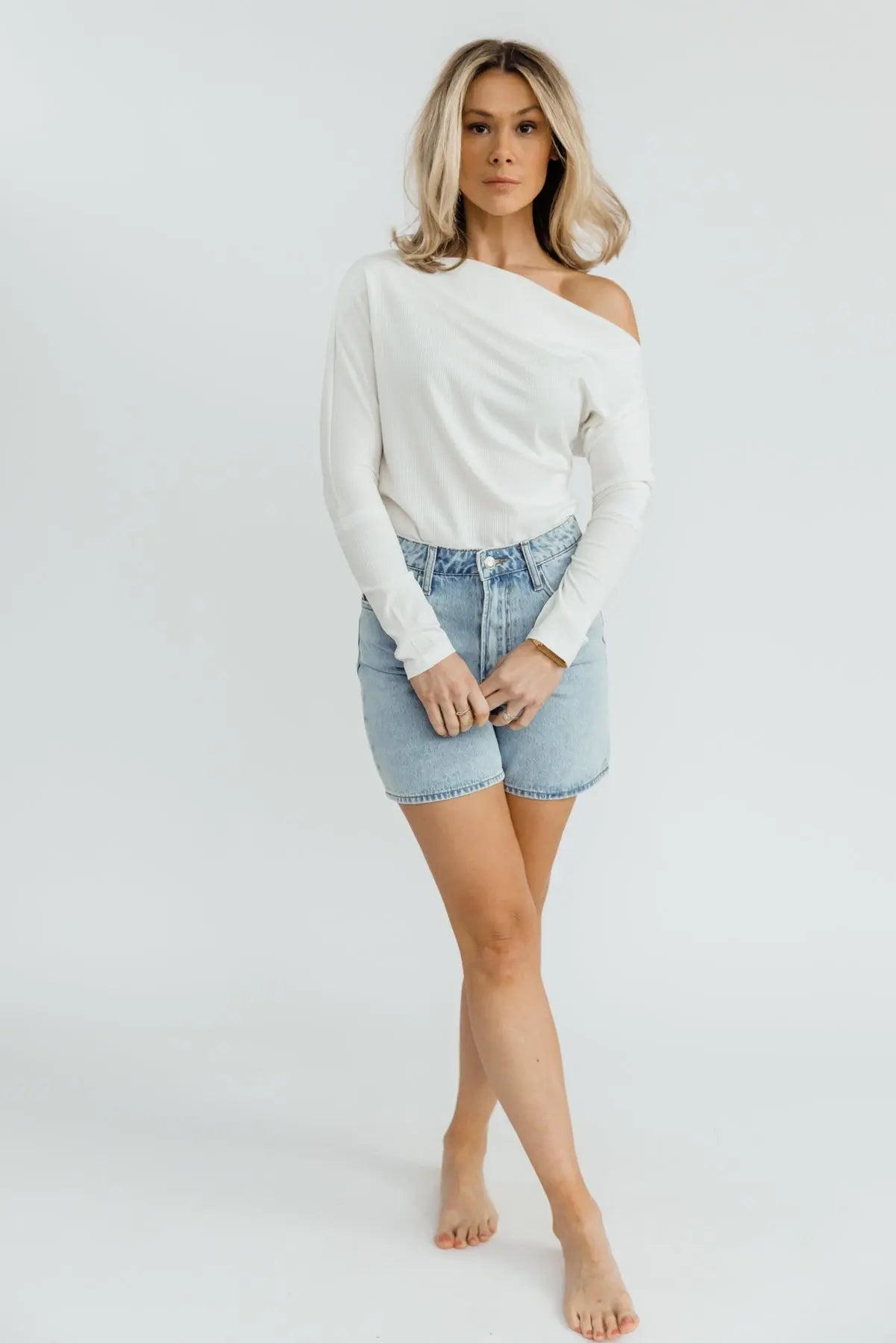 Brielle White Off Shoulder Bodysuit - FINAL SALE - JO+CO